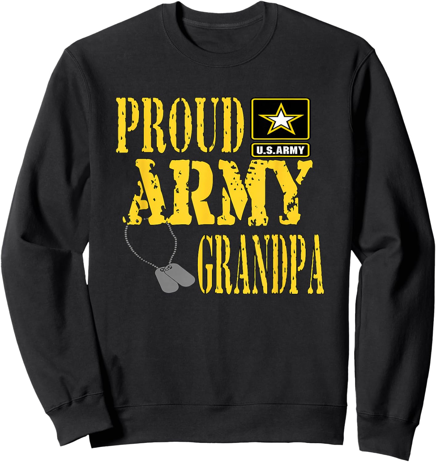 Proud Army Grandpa Shirt Military Pride T Shirt Sweatshirt - Sweatshirt | Black