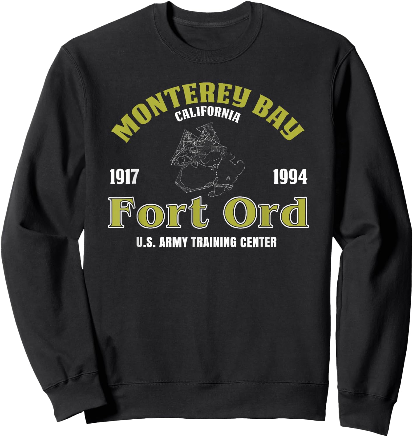Monterey Bay California Fort Ord U.s. Army Training Center Sweatshirt - Sweatshirt | Black