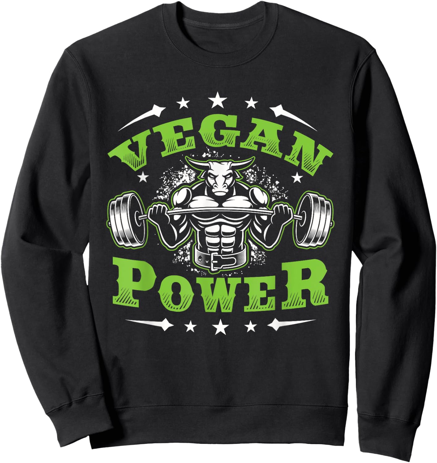 Vegan Fitness Workout I'm Vegan Power Sweatshirt - Sweatshirt | Black