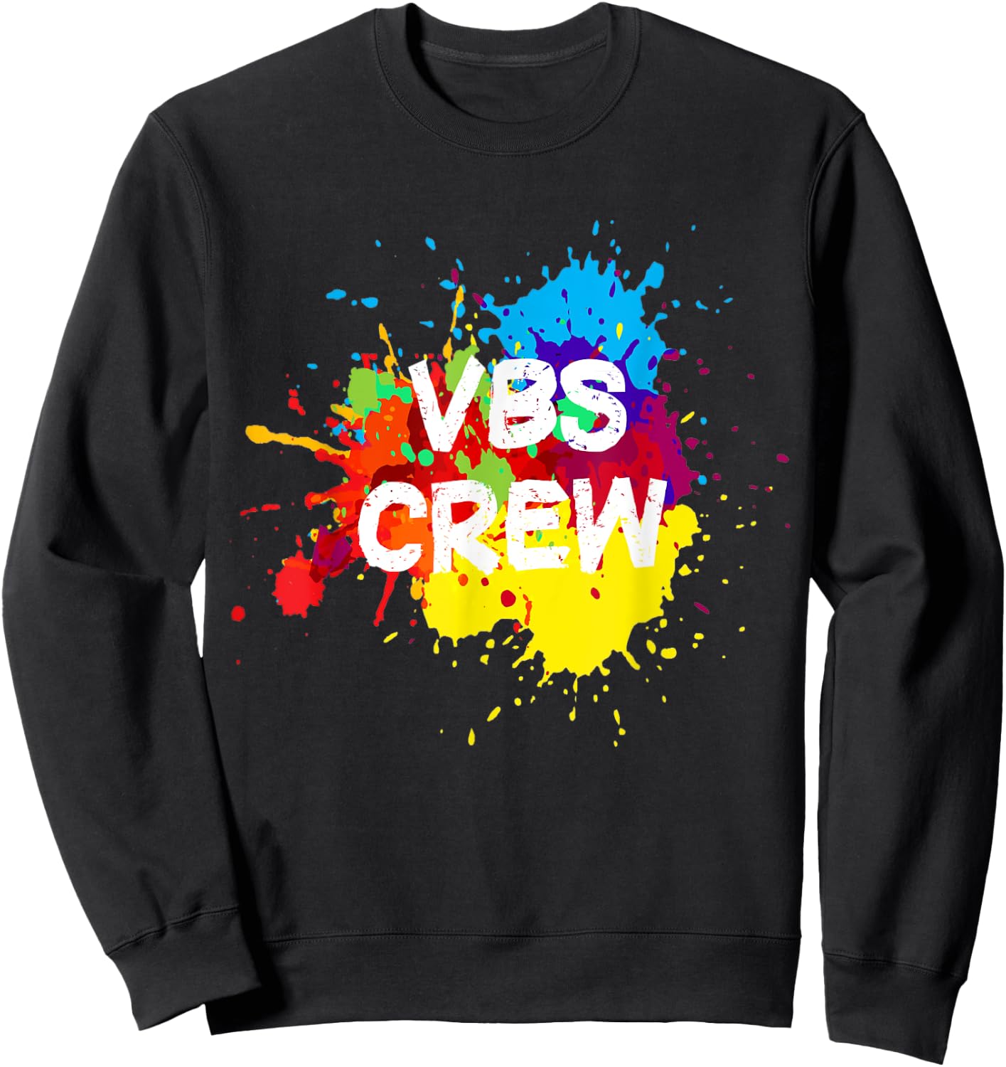 VBS 2022 Crew Vacation Bible School Paint Splatter Sweatshirt - Sweatshirt | Black