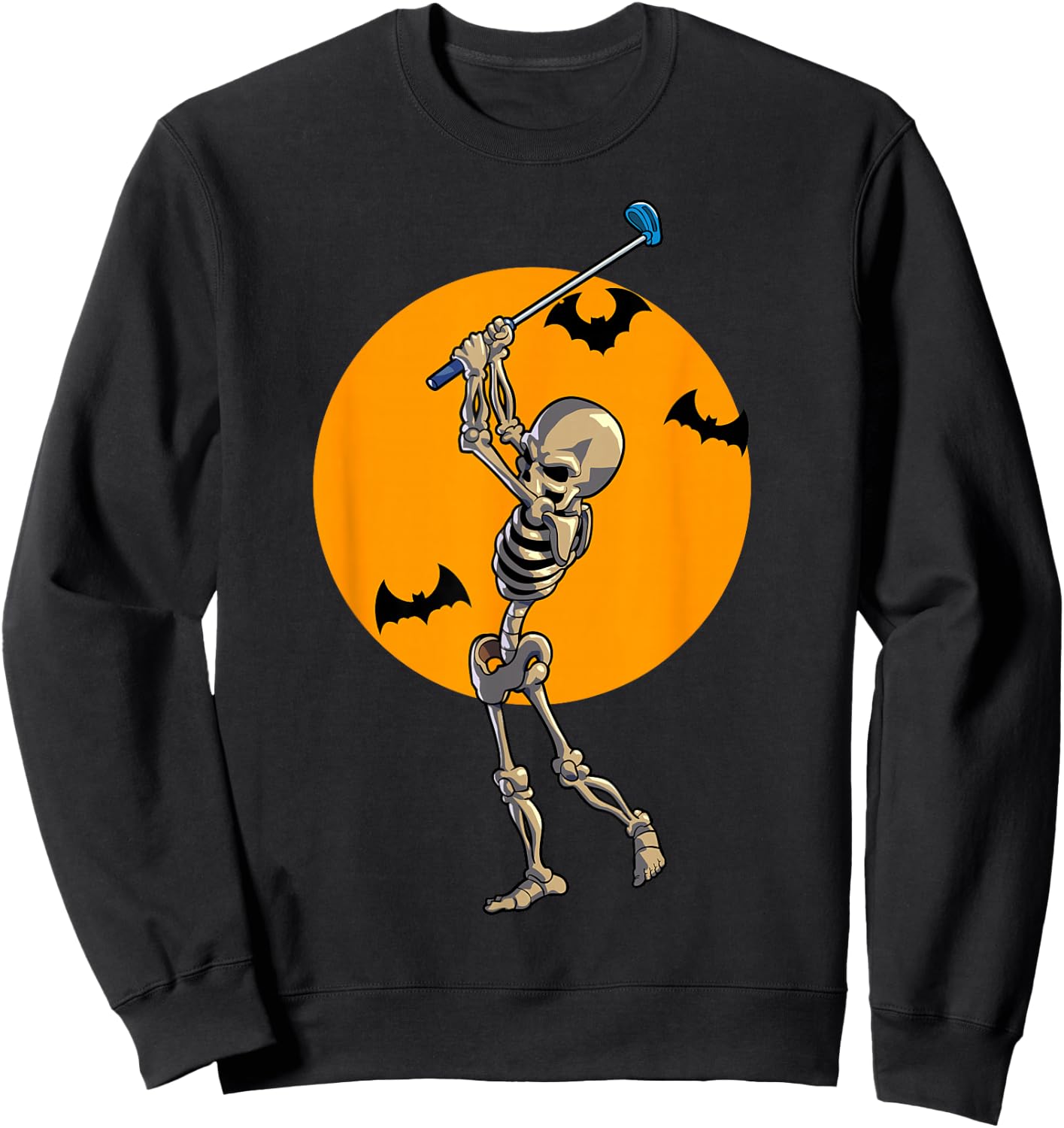 Golfing Skeleton Halloween Men Golf Halloween Golfer Sweatshirt - Sweatshirt | Black