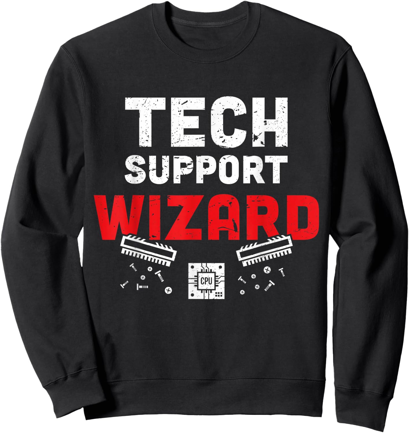 Tech Support Wizard Helpdesk and Computer Technician Sweatshirt - Sweatshirt | Black