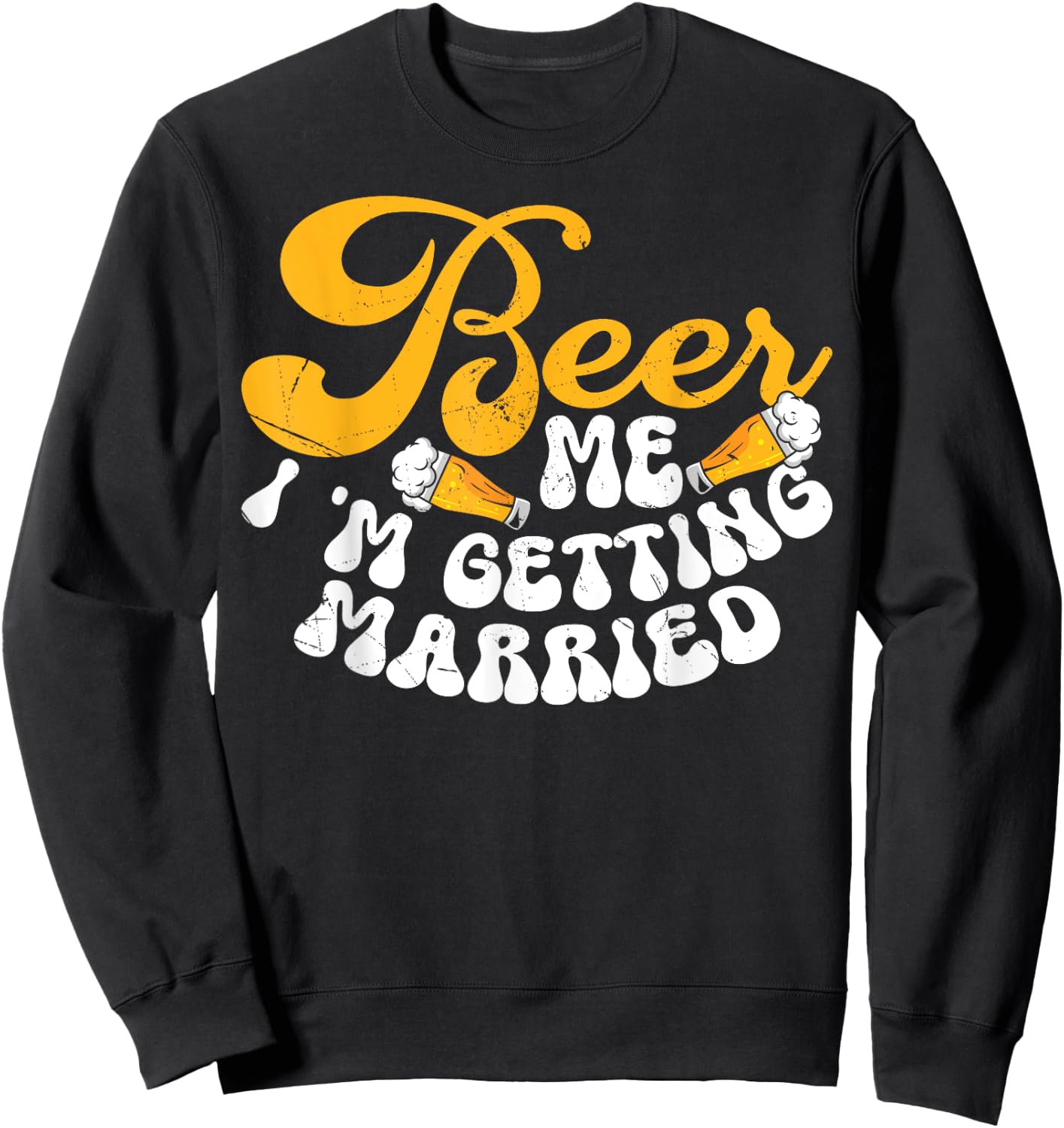 Funny Bride Groom Wedding Bachelor Bachelorette Party Sweatshirt - Sweatshirt | Black