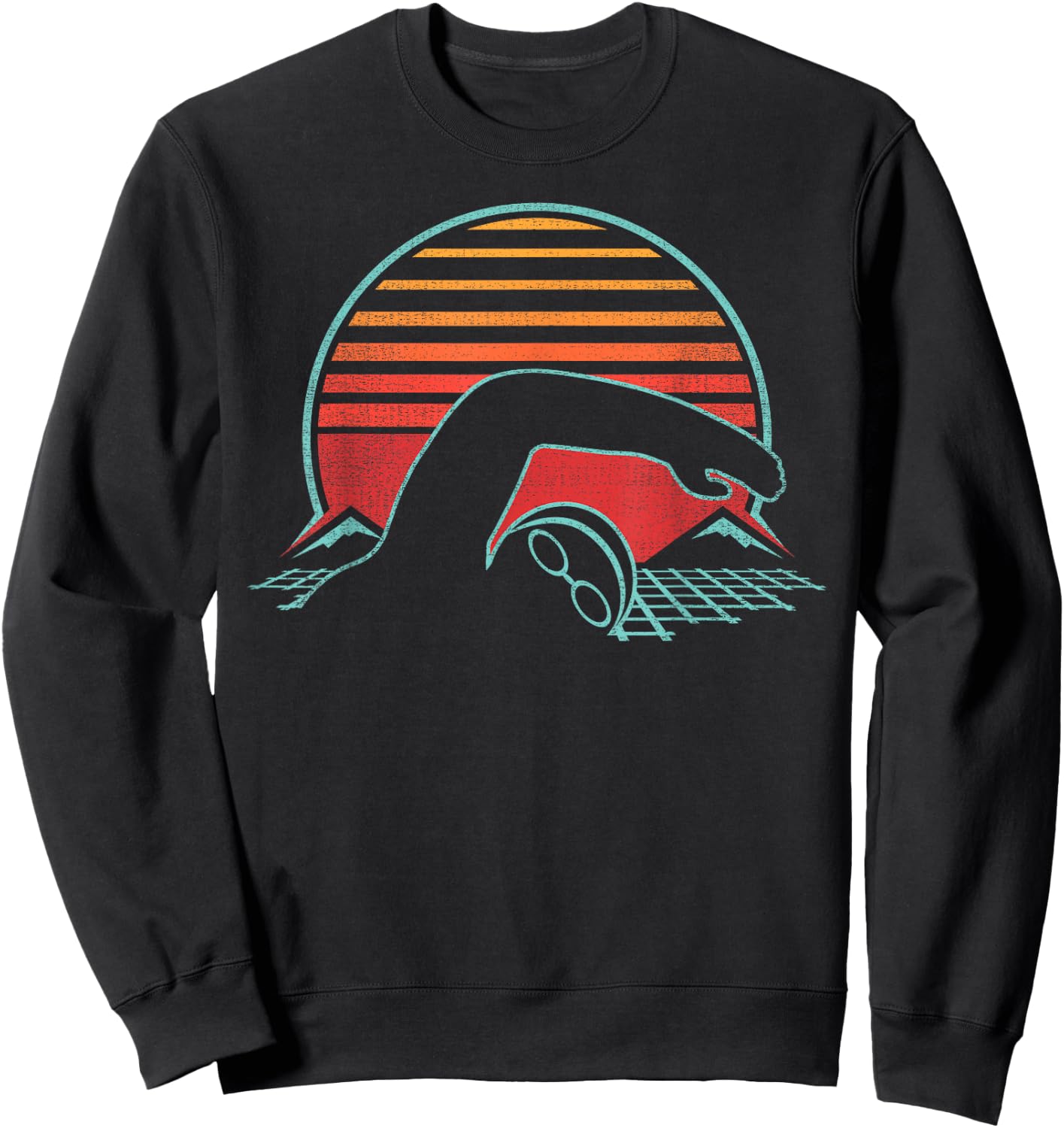 Swimming Retro Vintage 80s Style Swimmer Gift Sweatshirt - Sweatshirt | Black