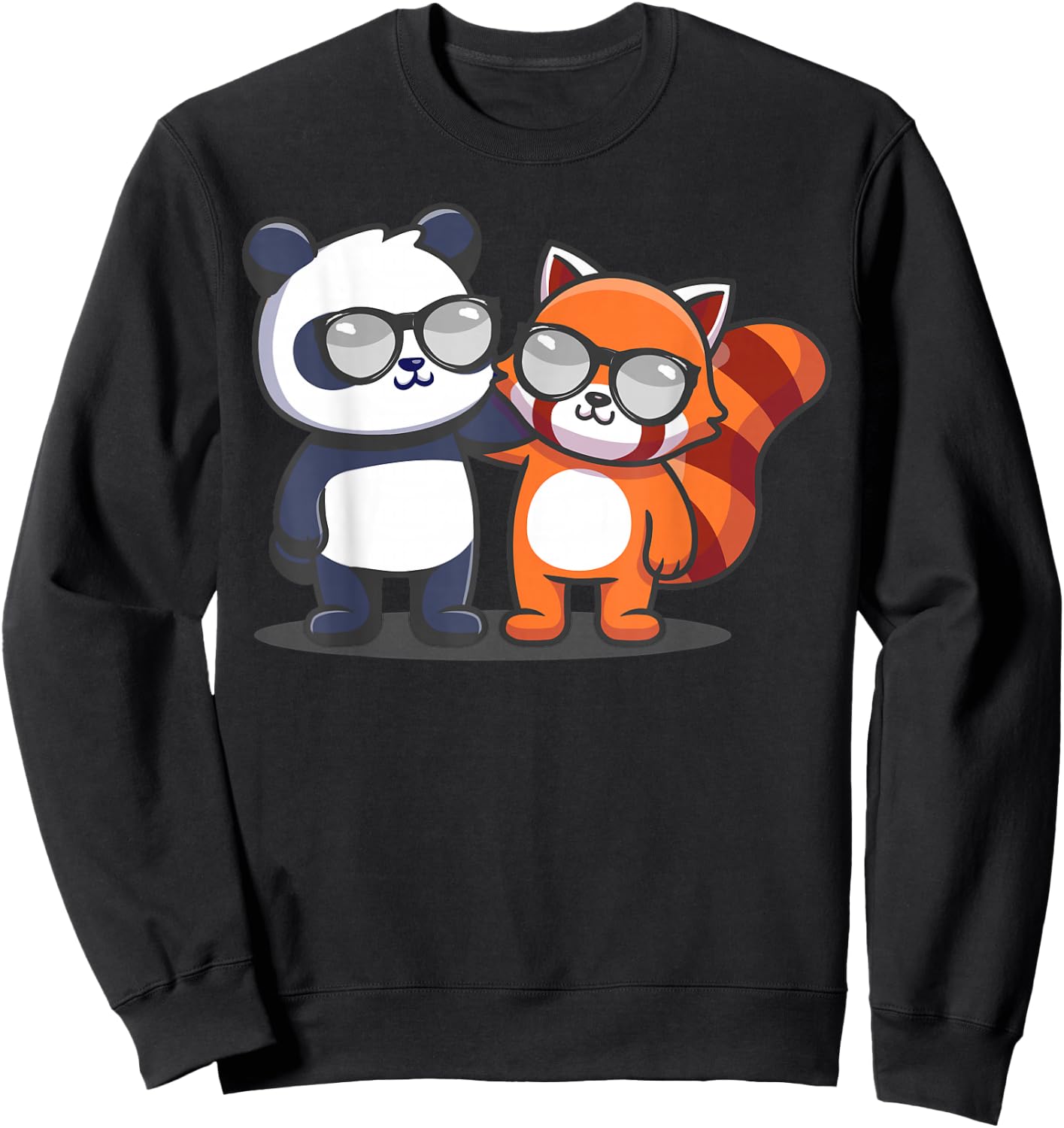 Panda Bear Hugs Red Panda Funny Red Pandas Lover Graphic Sweatshirt - Sweatshirt | Black