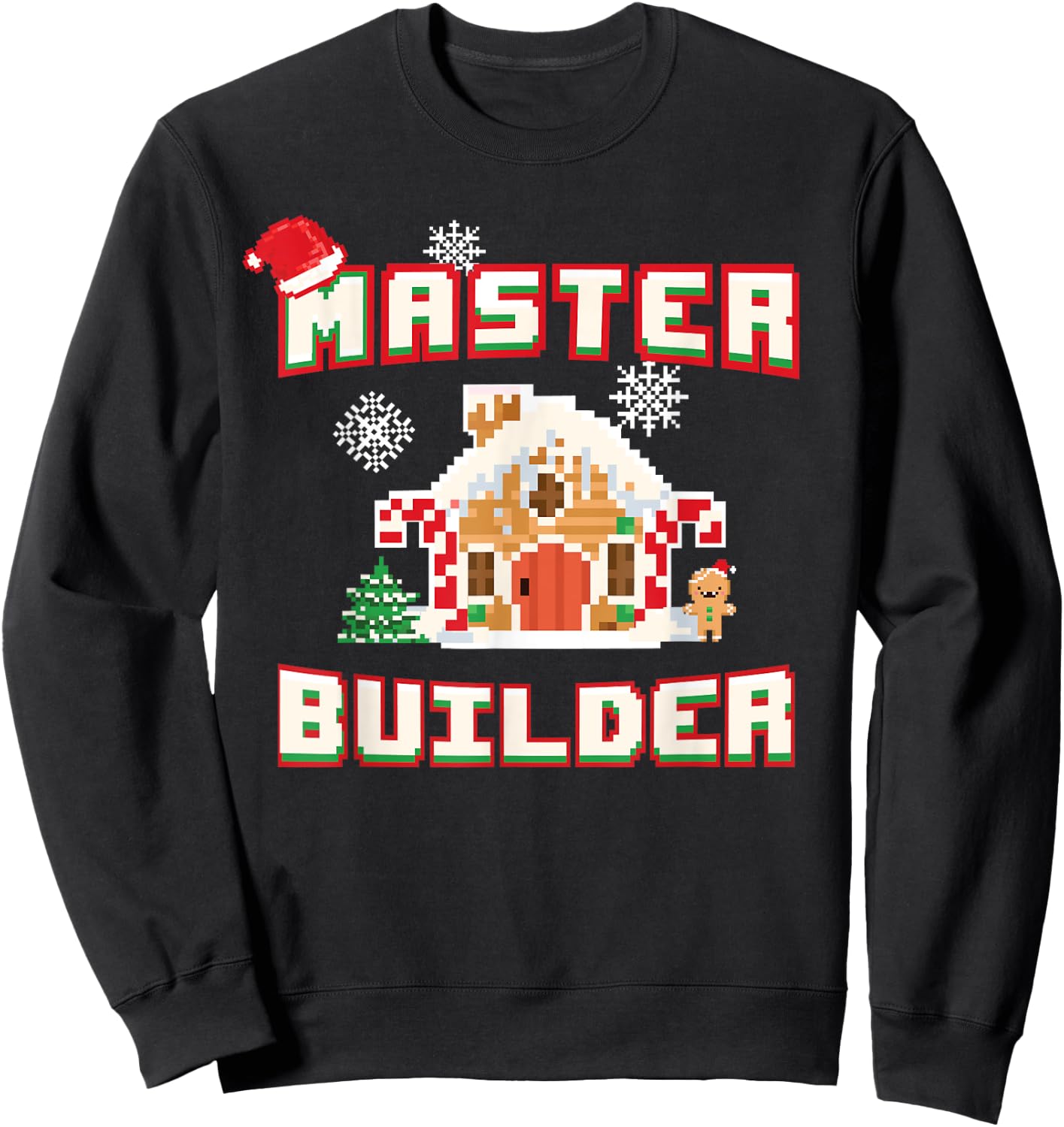 Master Builder Gingerbread House Construction Decorating Sweatshirt - Sweatshirt | Black