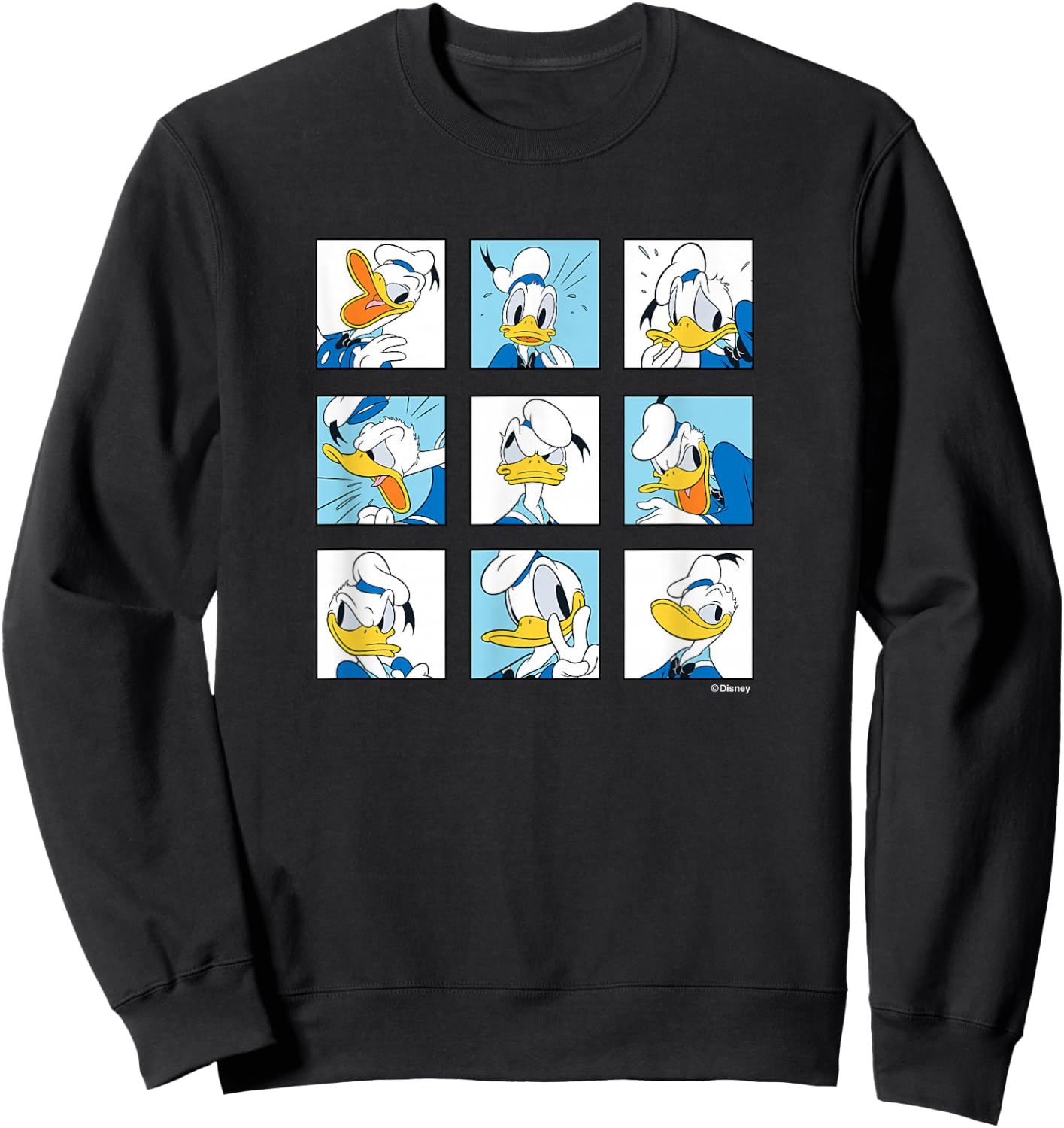 Donald Duck - Grid of Emotions Sweatshirt - Sweatshirt | Black
