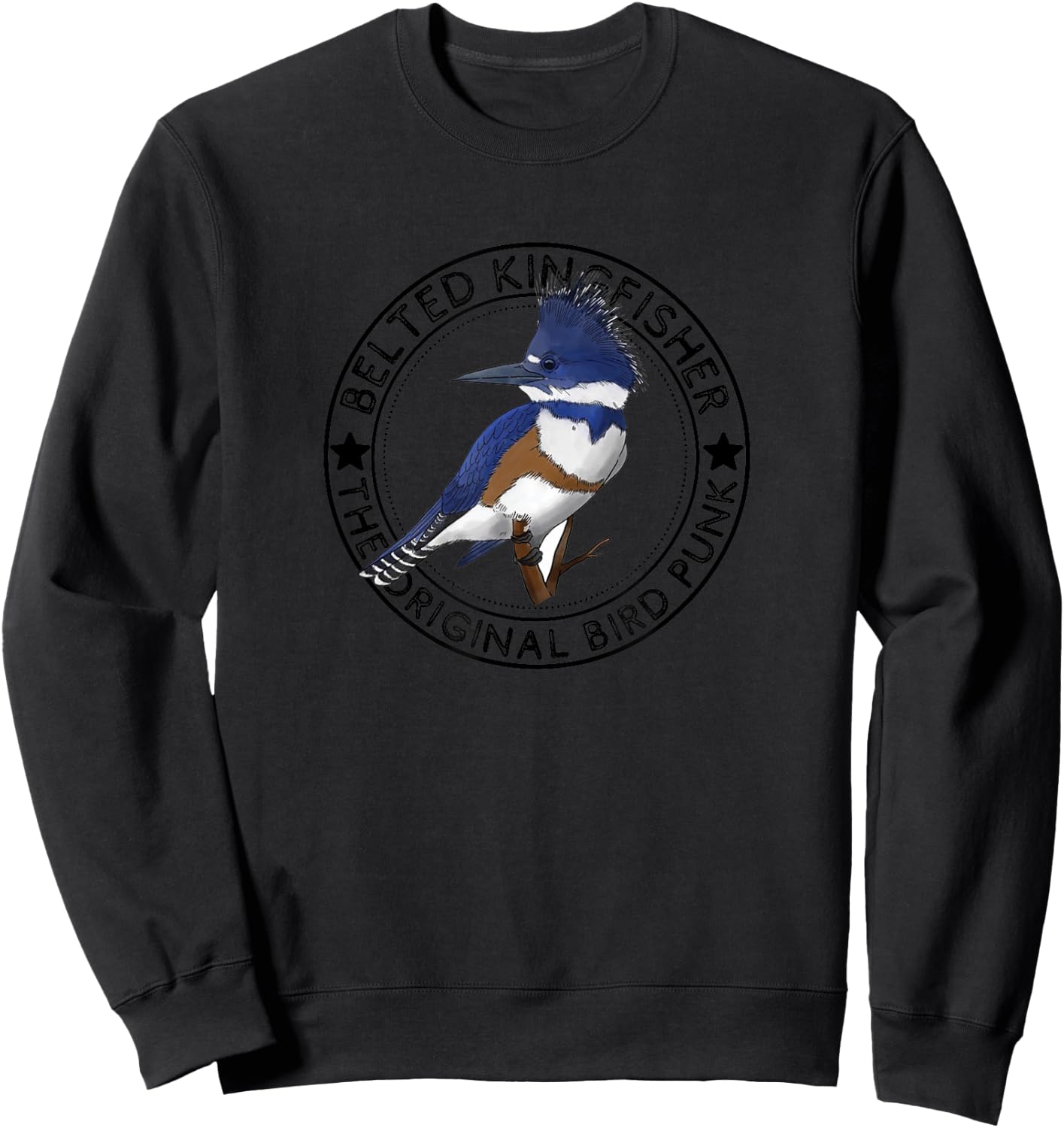 Belted Kingfisher The Original Bird Punk Sweatshirt - Sweatshirt | Black