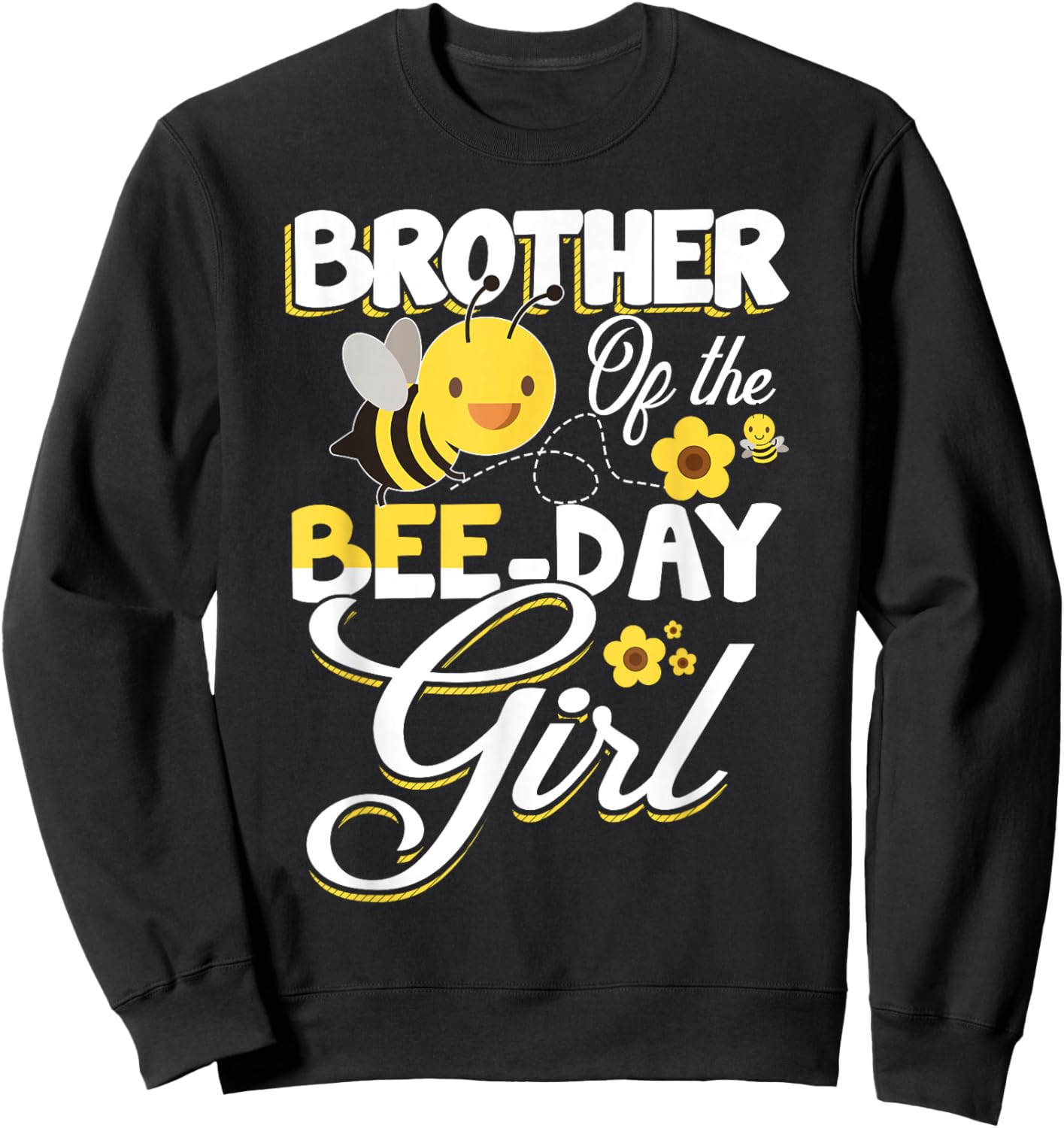 Brother of The Bee Day Girl Bee Birthday Party Theme Sweatshirt - Sweatshirt | Black