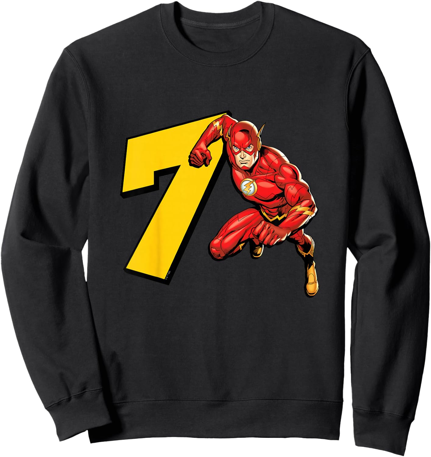 Kids The Flash Super Hero 7th Birthday Sweatshirt - Sweatshirt | Black