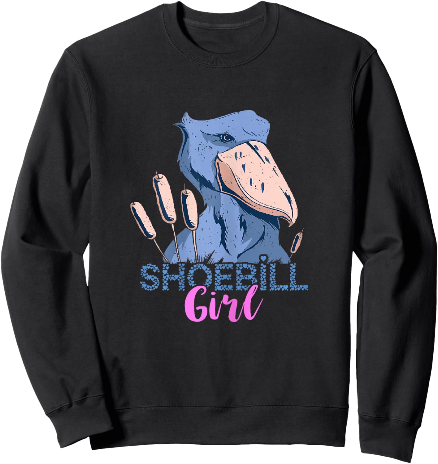 Shoebill Girl African Stork Bird Shoebill Bird Mayan Bird Sweatshirt - Sweatshirt | Black