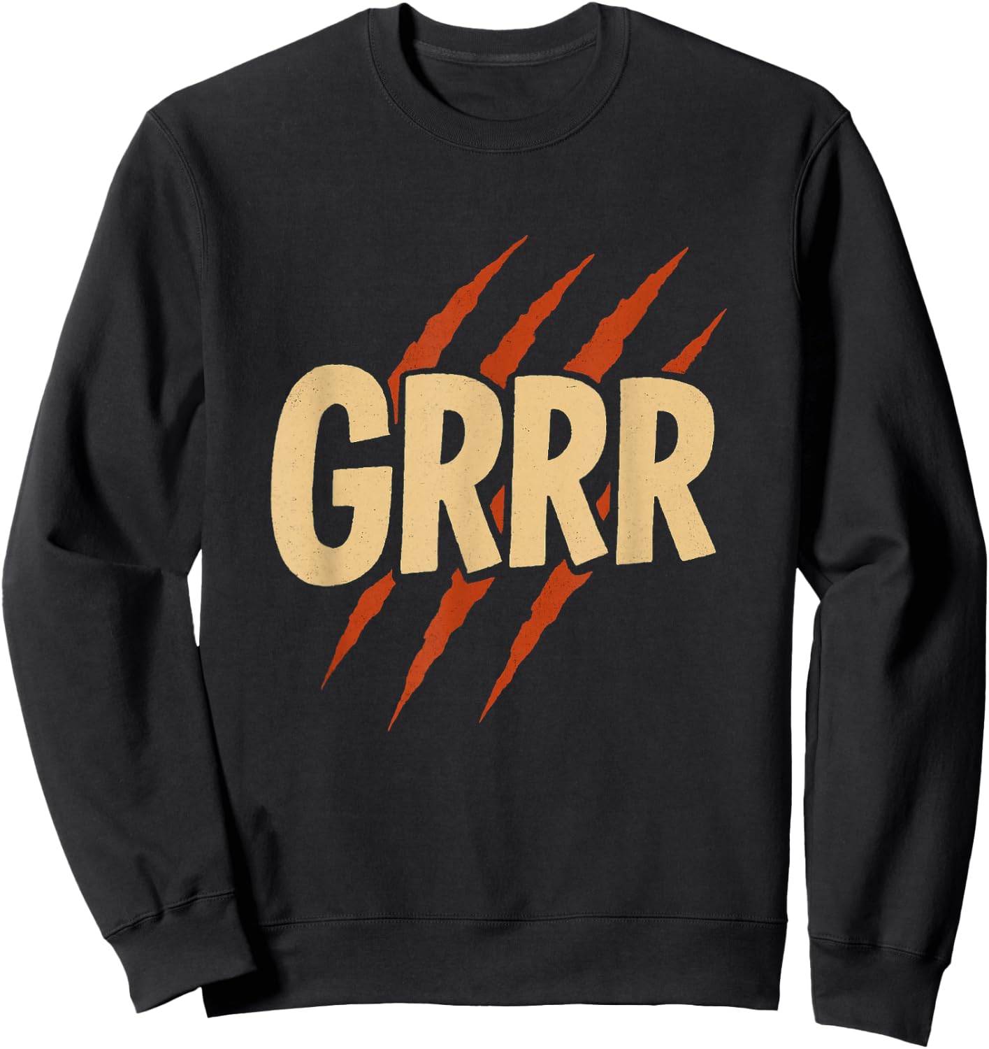 Grrr Aesthetic Funny Trendy Viral Mood Grrr Expression Sweatshirt - Sweatshirt | Black