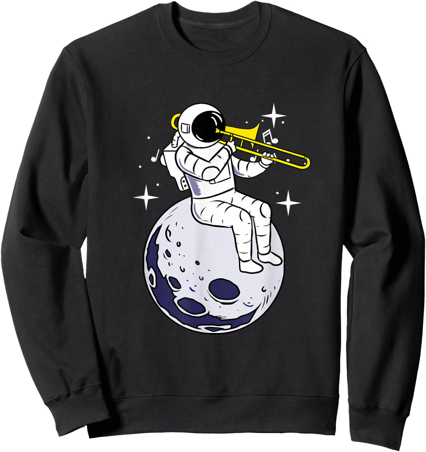 Astronaut Playing Trombone Sweatshirt - Sweatshirt | Black