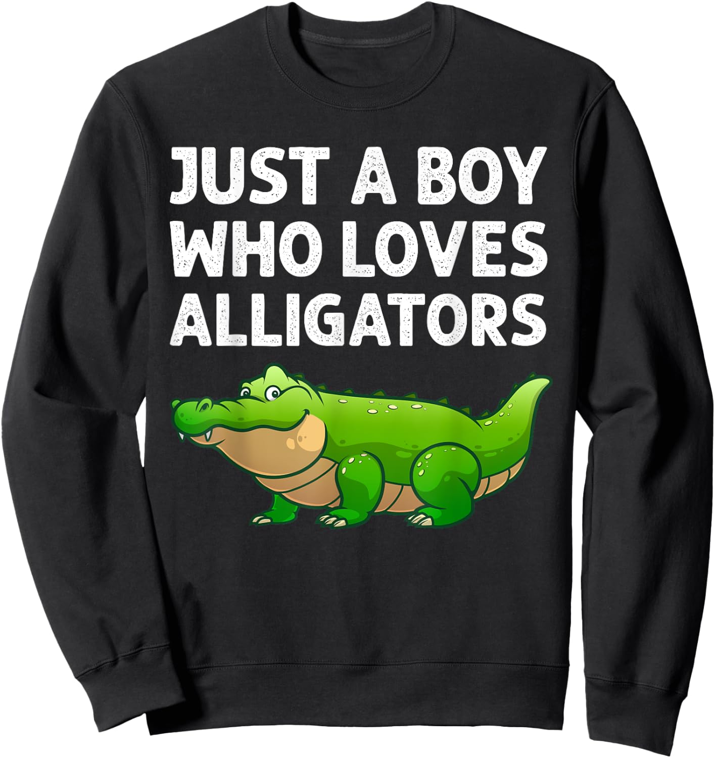 Funny Alligator Design Boys Kids Men Reptile Gator Lovers Sweatshirt - Sweatshirt | Black