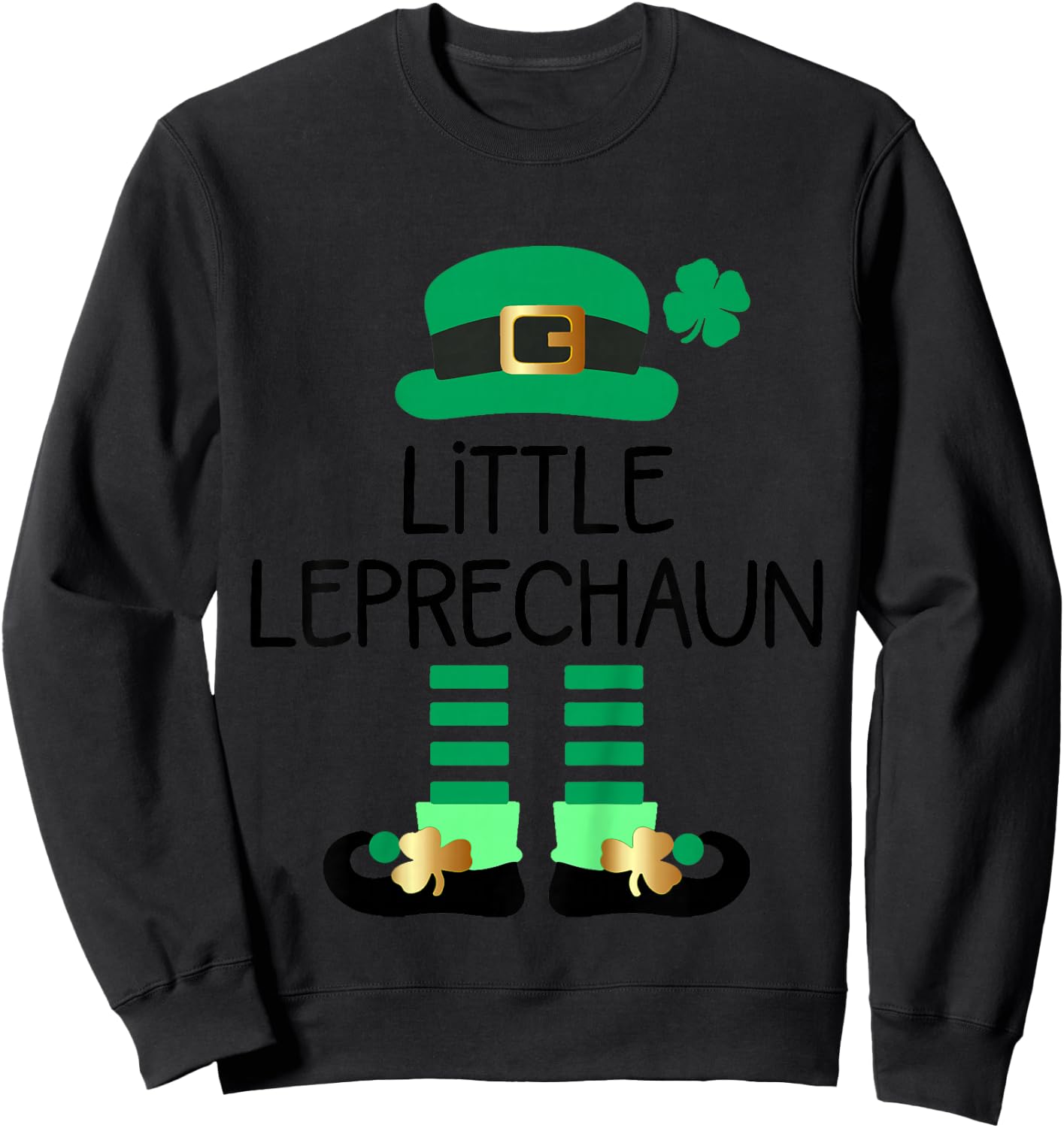 Boys St Patricks Day Toddler Little Leprechaun Costume Baby Sweatshirt - Sweatshirt | Black