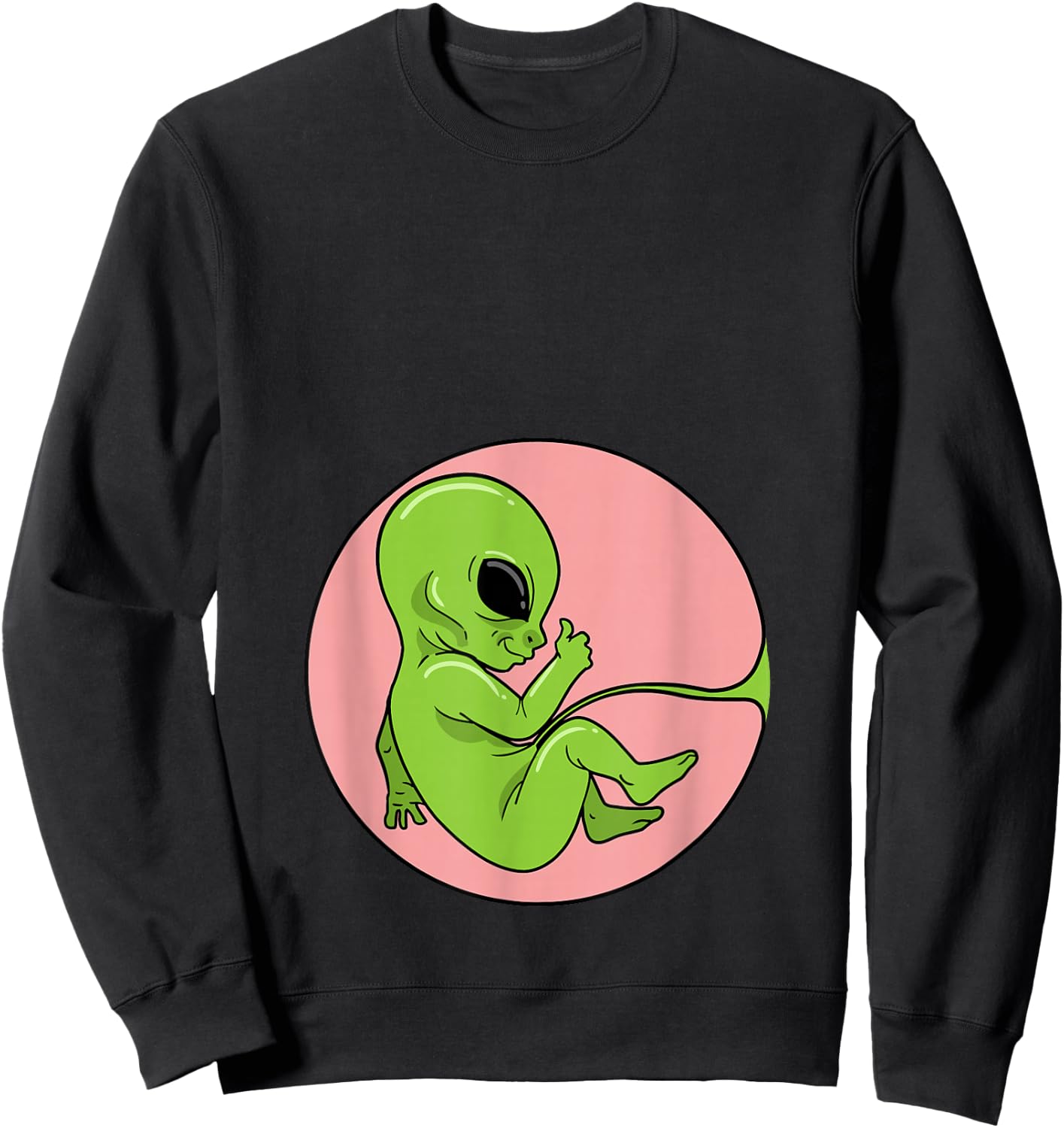 Expectant Mama Fetus Embryo Baby Alien Pregnant Sweatshirt - Sweatshirt | Black