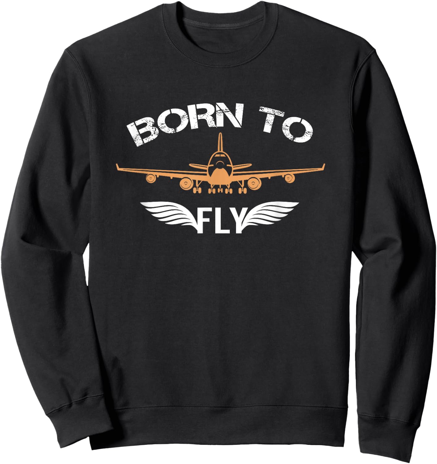 Born To Fly Aviation Shirt Airplane Pilot Sweatshirt - Sweatshirt | Black
