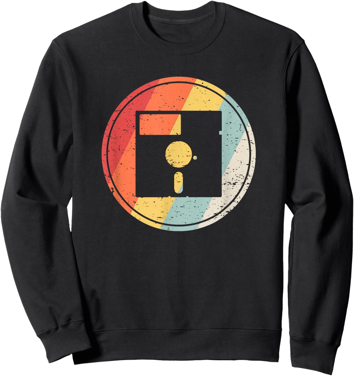 Vintage Retro Floppy Disk Sweatshirt - Sweatshirt | Black