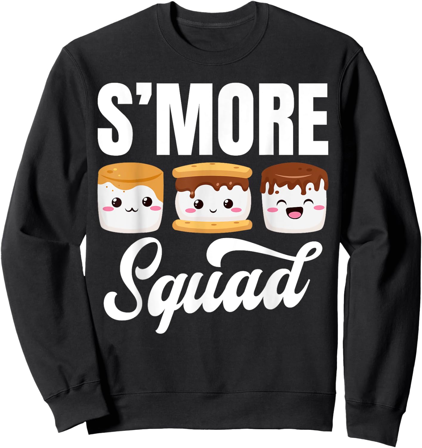 Smore Squad Camping Campfire Chocolate Marshmallow S'mores Sweatshirt - Sweatshirt | Black