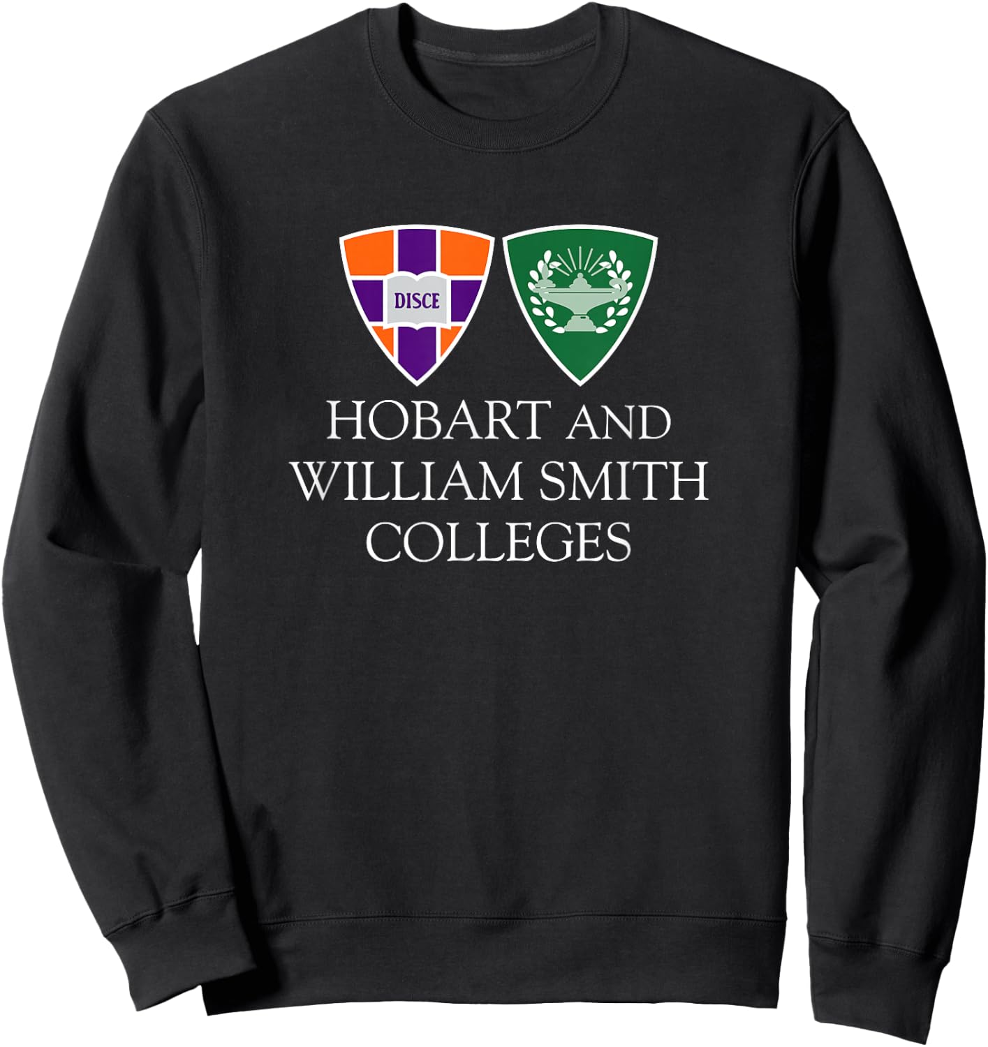 Hobart & William Smith Colleges Combined Logo Mark HWSC Sweatshirt - Sweatshirt | Black