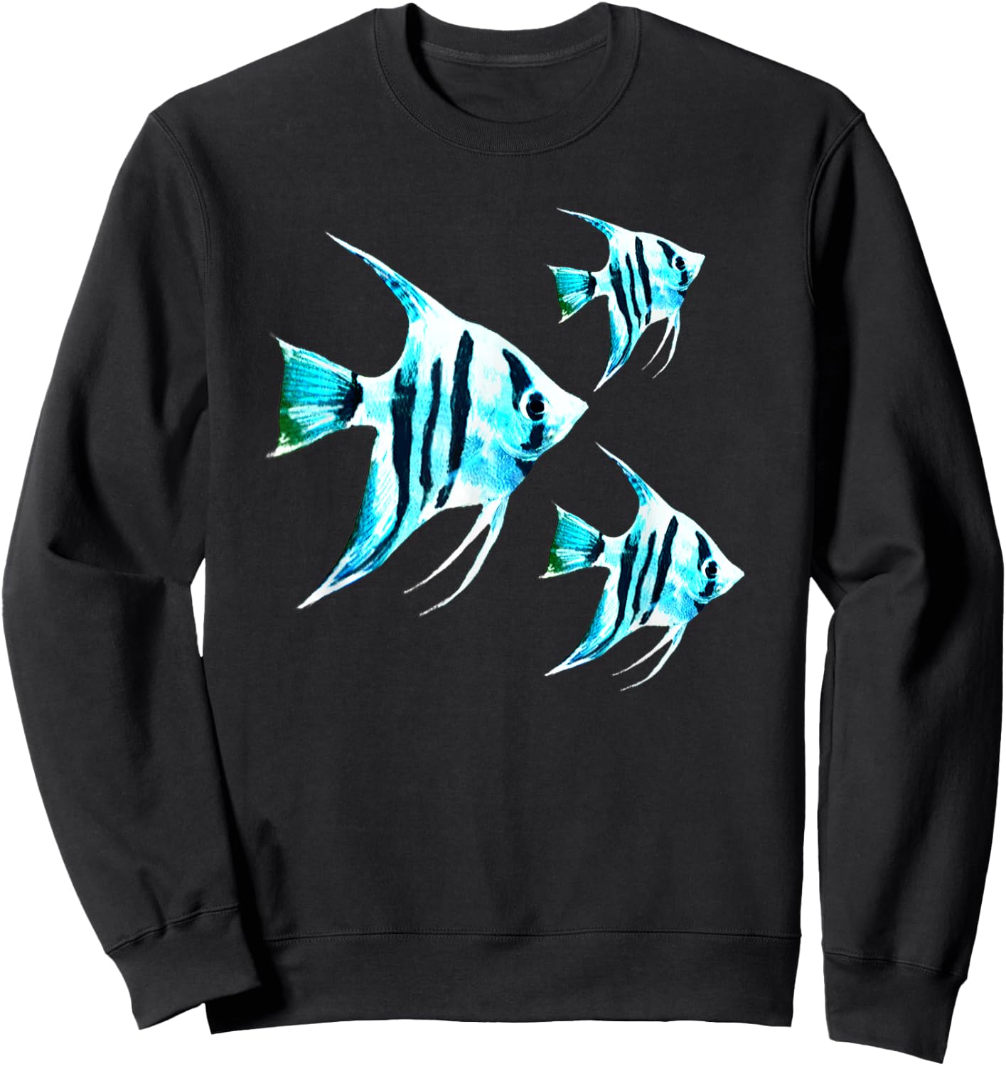 Zebra Angelfish Aquarium Fish Lovers Angelfish Breeders Sweatshirt - Sweatshirt | Black