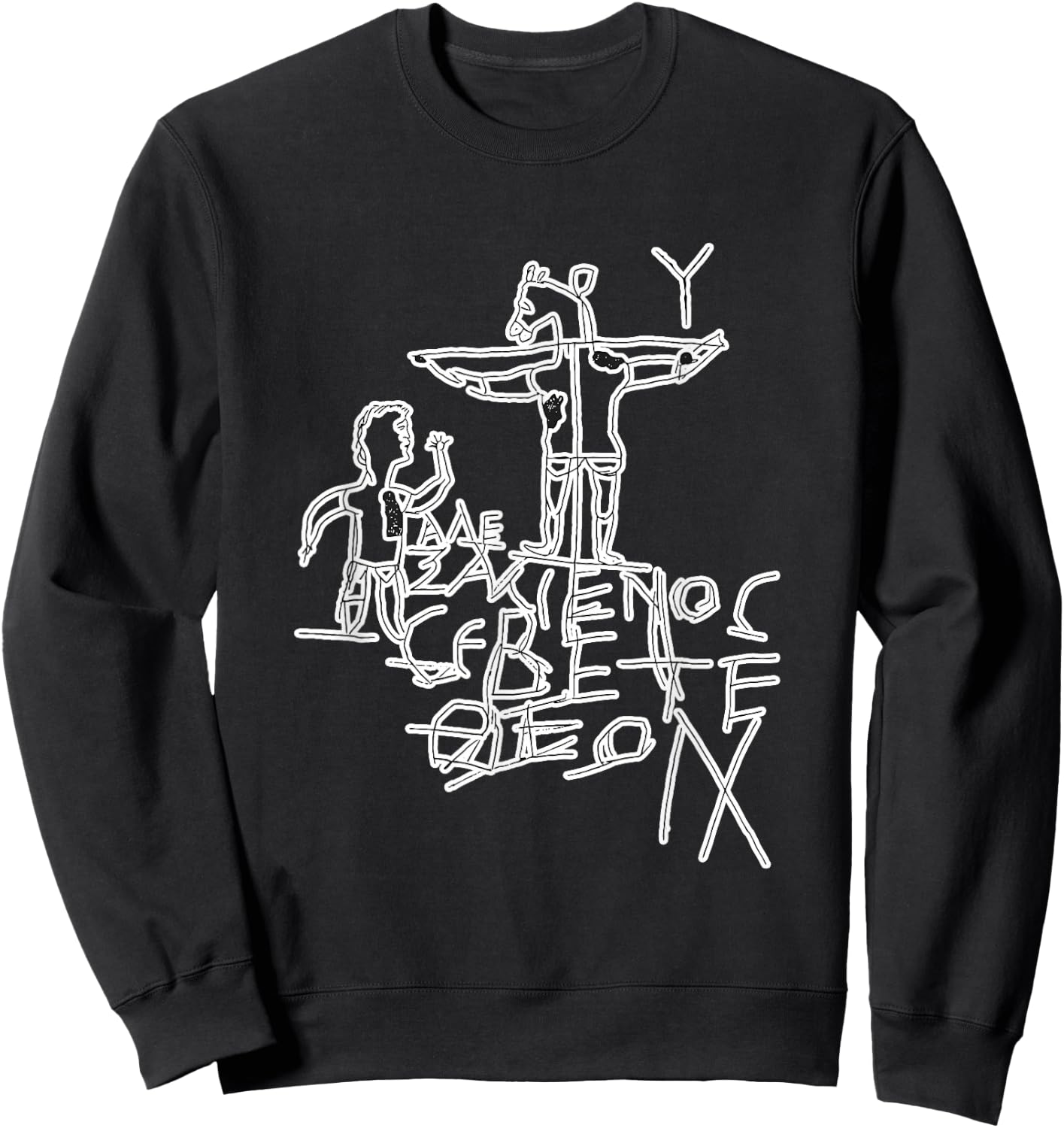 Alexamenos Graffiti - Graffito - Roman - Jesus - Christian Sweatshirt - Sweatshirt | Black