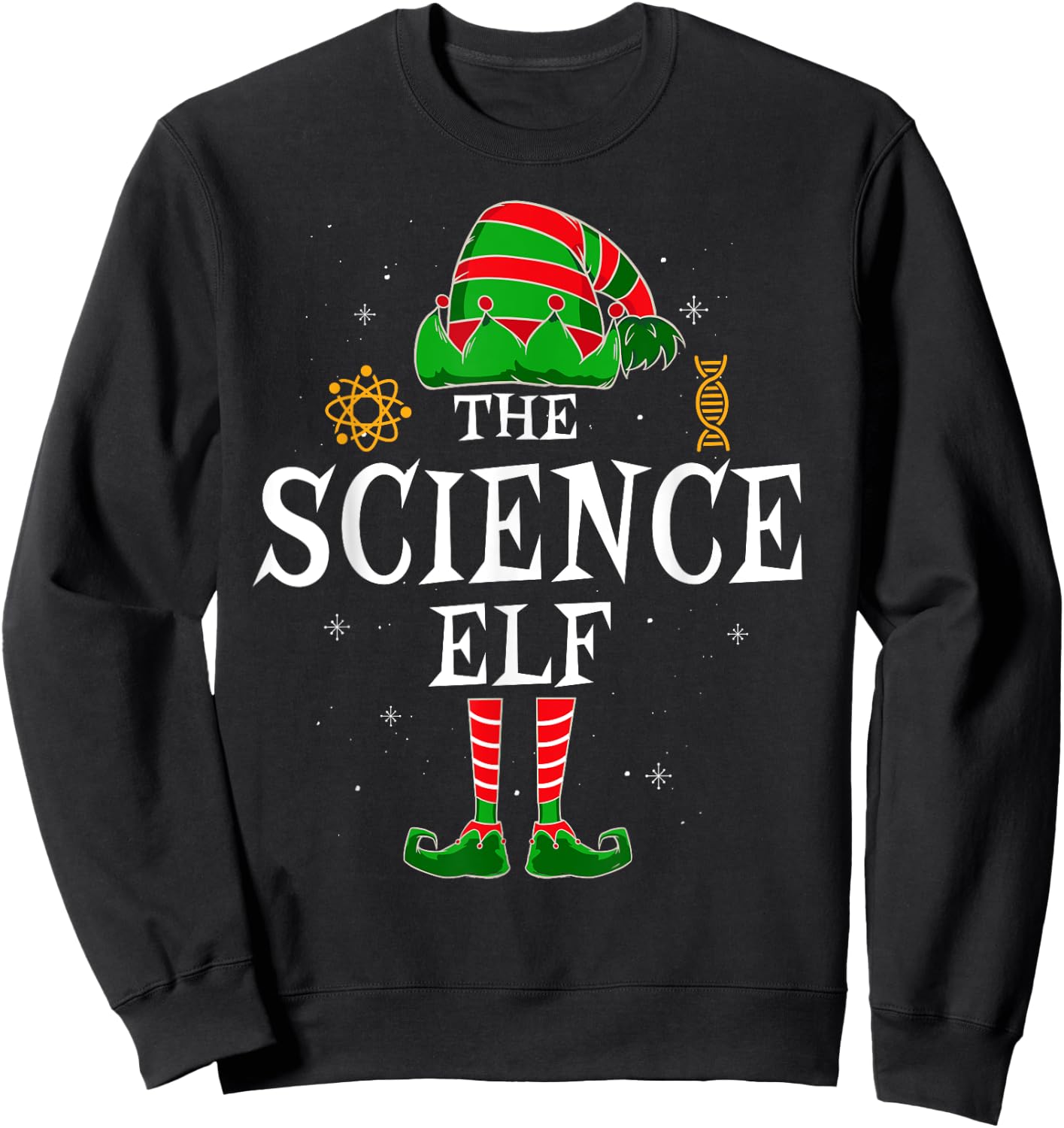 Science Elf Group Matching Family Christmas Scientist Funny Sweatshirt - Sweatshirt | Black