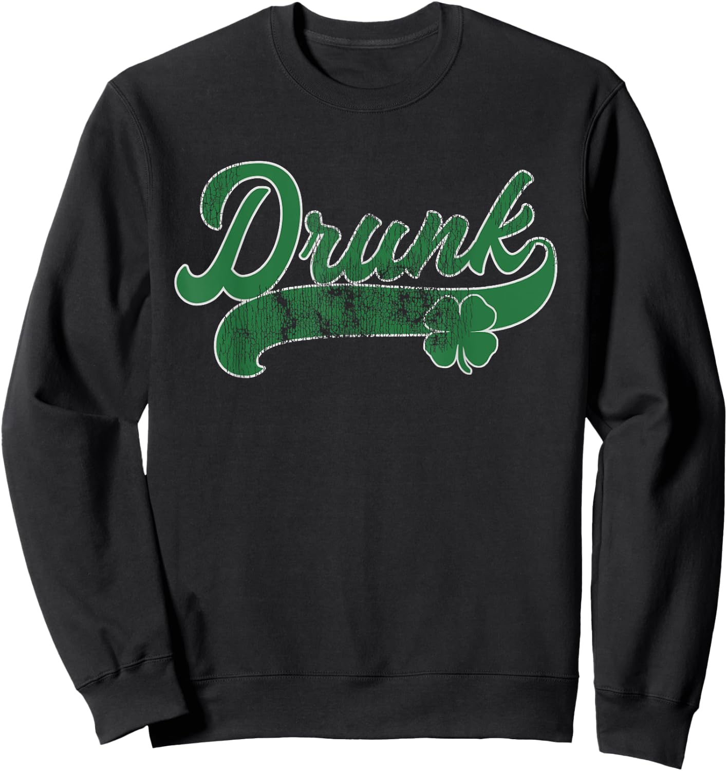 Drunk Beer Shamrock St. Patrick's Day Irish Gift Drinking Sweatshirt - Sweatshirt | Black