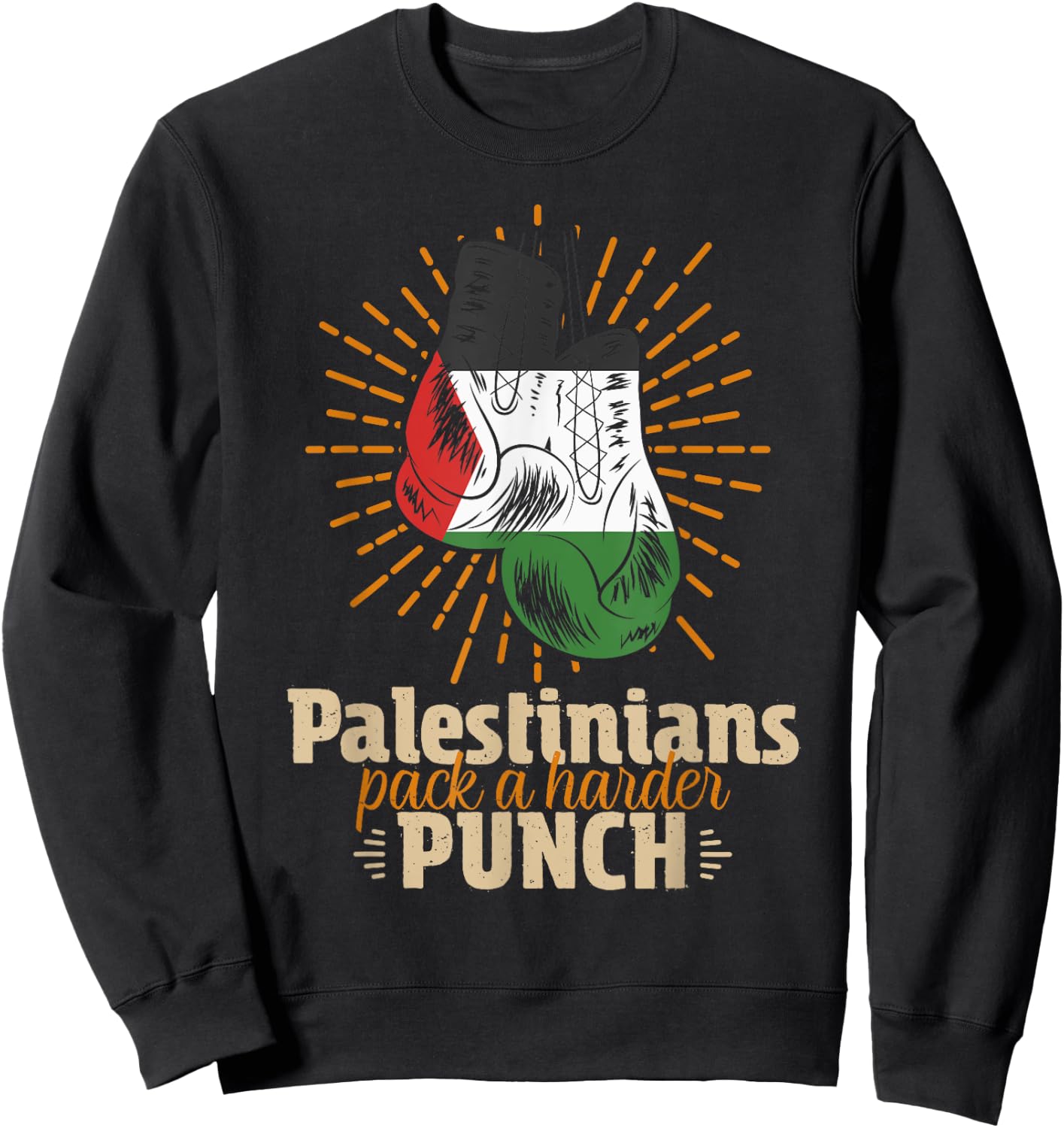 Palestine Palestinian Wrestling Boxing Sweatshirt - Sweatshirt | Black