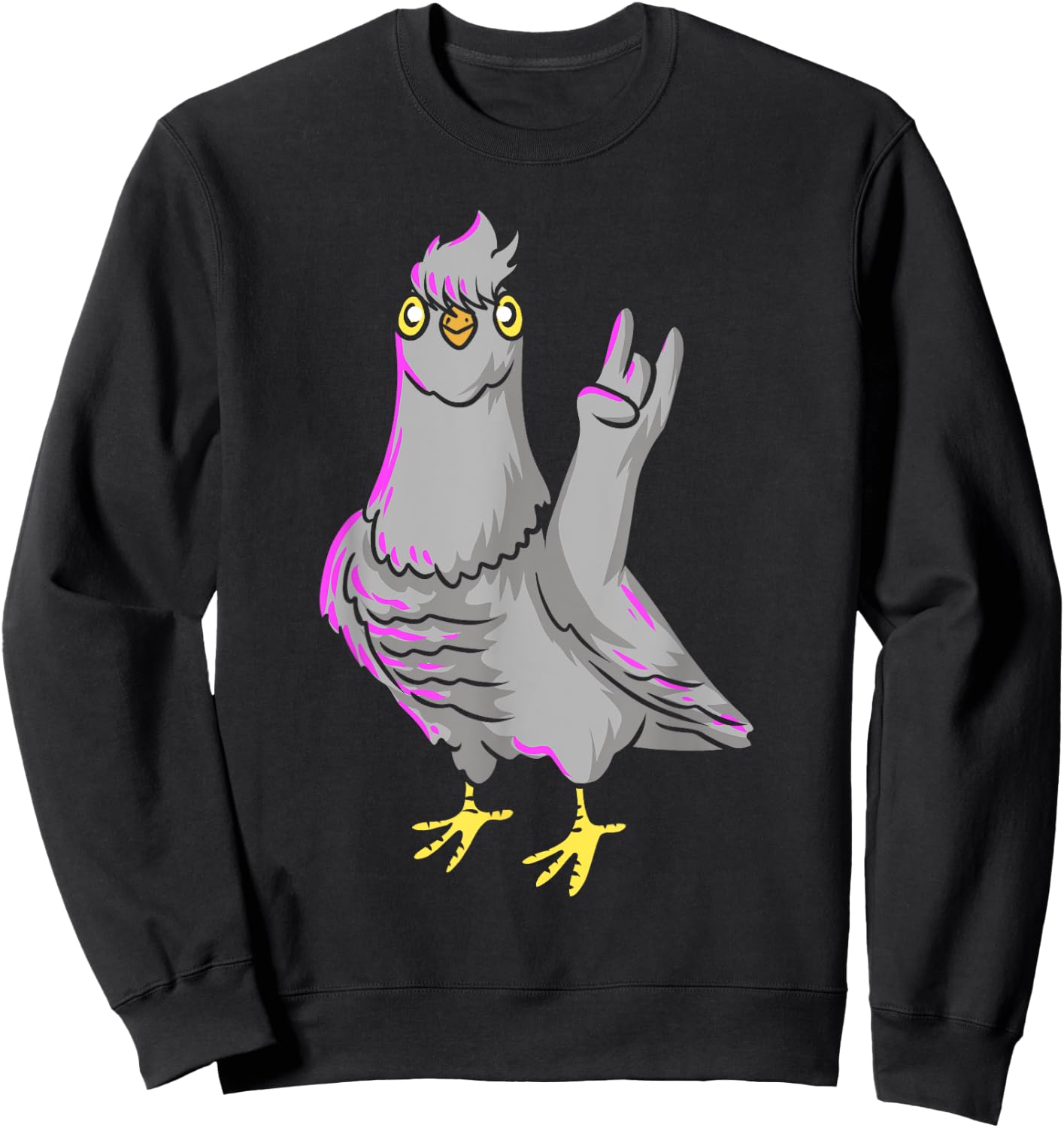 Gothic Pigeon Emo Punk Death Metal Bird Lover Pigeon Racing Sweatshirt - Sweatshirt | Black
