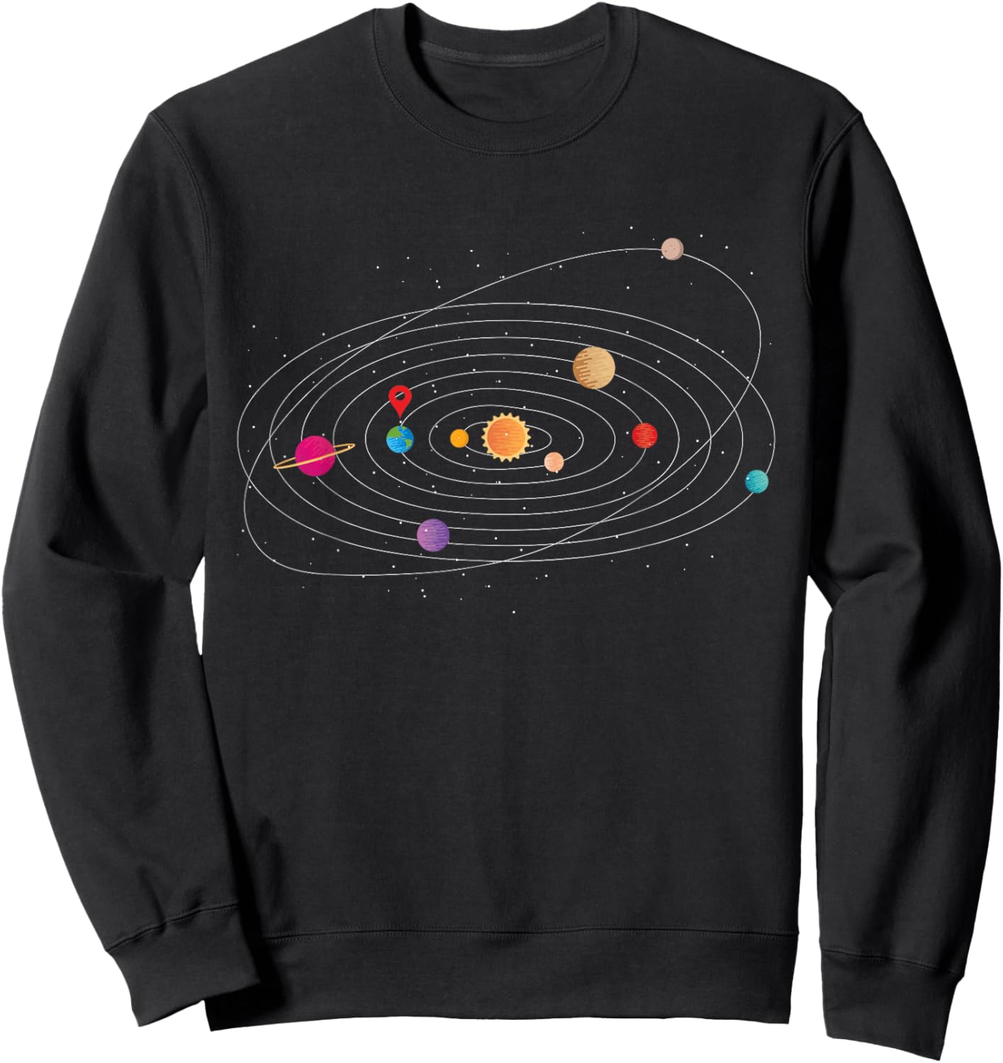 Solar System Science Education Space Men Women Kids Gift Sweatshirt - Sweatshirt | Black