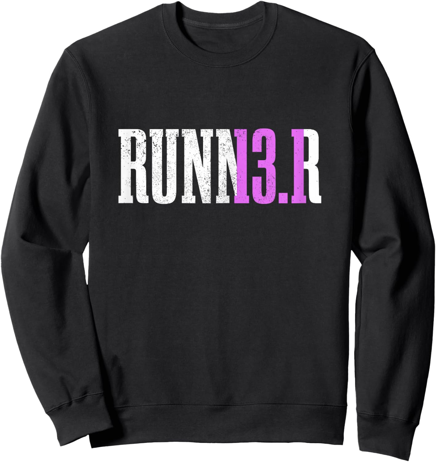 Half Marathon Runner Apparel Co. Women's Black 13.1 Miles Running Sweatshirt - Sweatshirt | Black