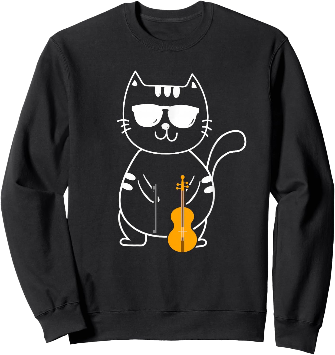 Violin Cat - Fiddle Player Orchestra Violinist Violoin Sweatshirt - Sweatshirt | Black