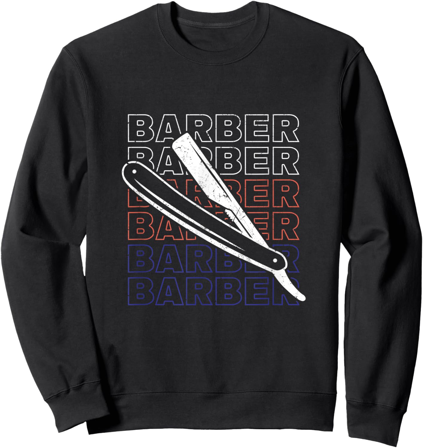 Barber Barbershop Hairdresser Shaving Razor Beard Sweatshirt - Sweatshirt | Black