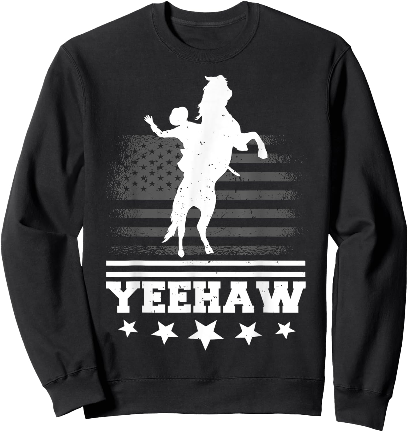 Yeehaw Cowboy Rodeo Horse Bull Riding Women Kids Sweatshirt - Sweatshirt | Black