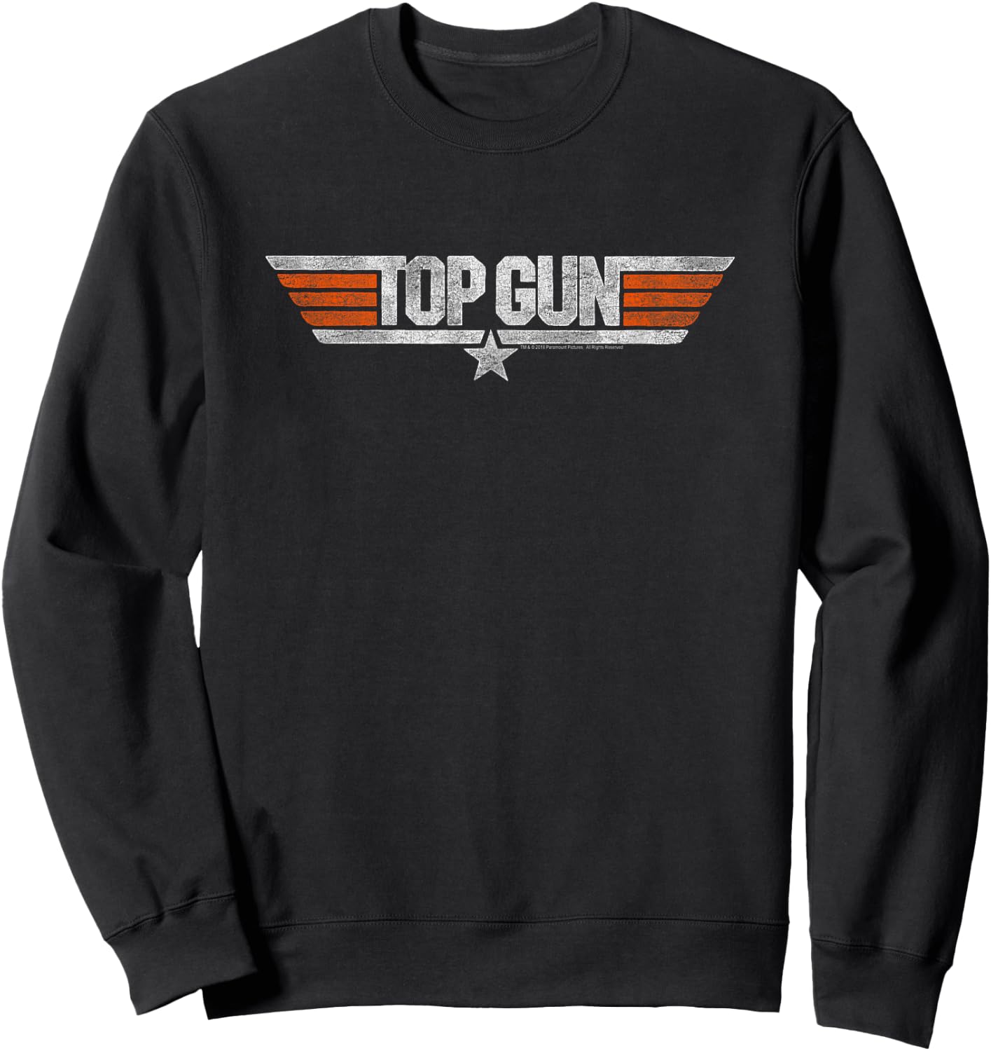 Top Gun Distressed Logo Sweatshirt - Sweatshirt | Black