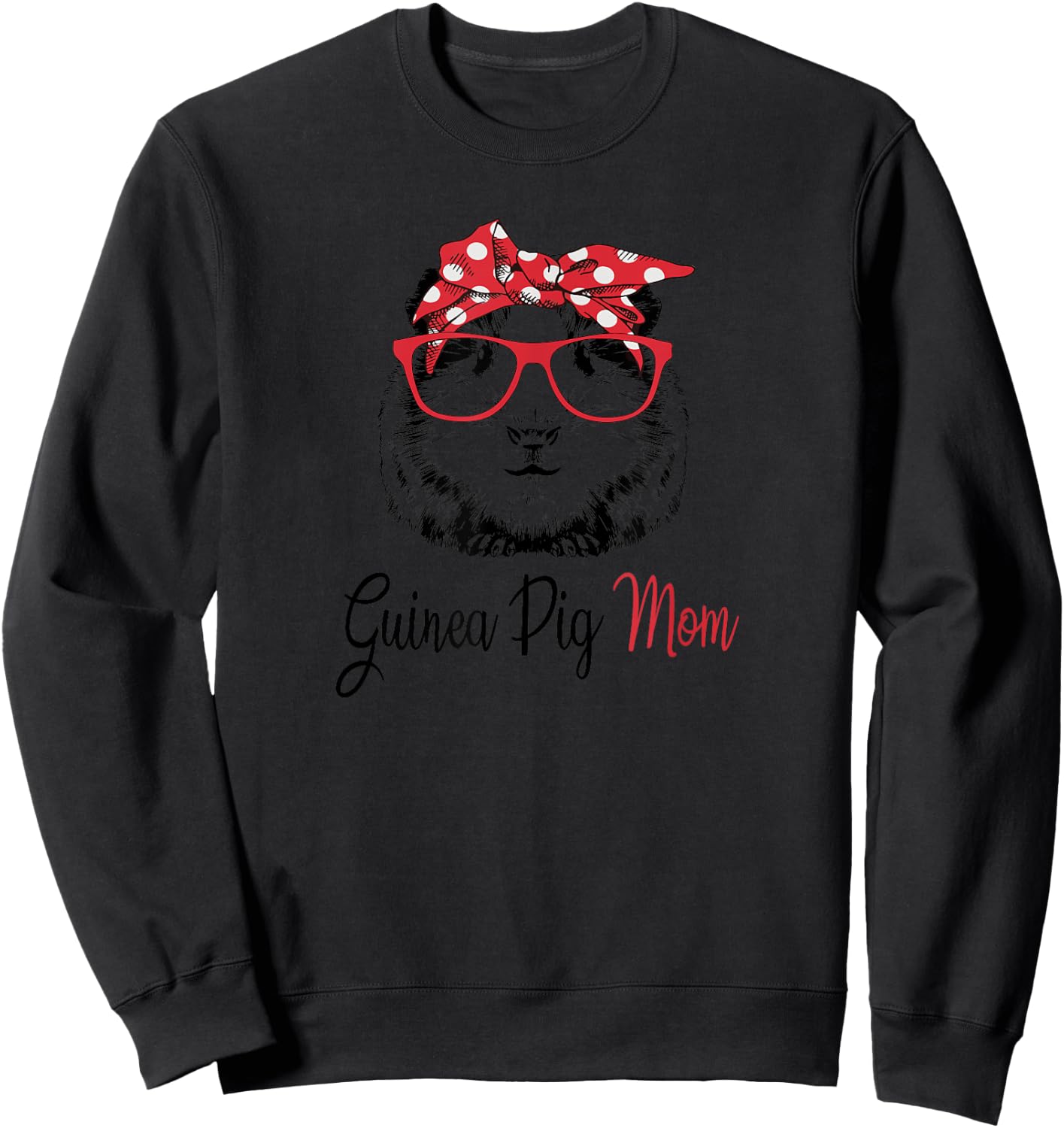 & Girls Kids Cute Wheek Lover Mama Guinea Pig Mom Sweatshirt - Sweatshirt | Black