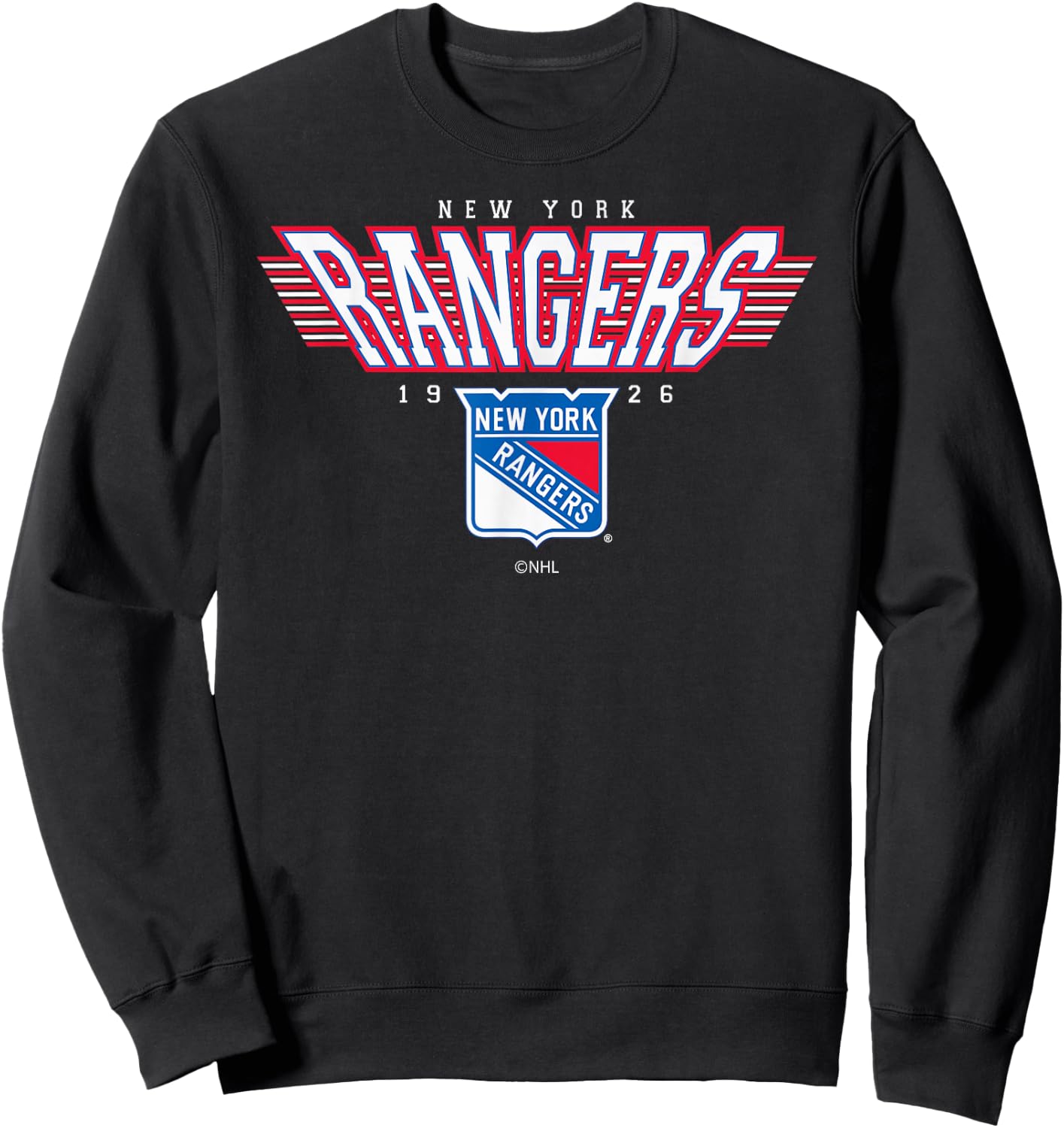 New York Rangers Laser Black Officially Licensed Sweatshirt - Sweatshirt | Black