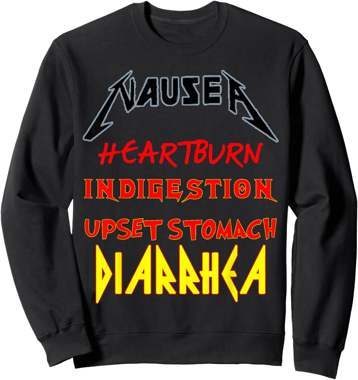 gastric complaints funny perfect Nausea band Sweatshirt - Sweatshirt | Black