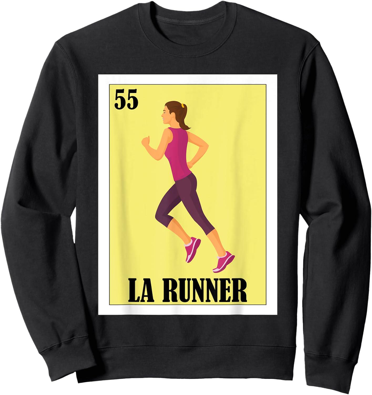 Funny Mexican Design for Runners - La Runner Sweatshirt - Sweatshirt | Black