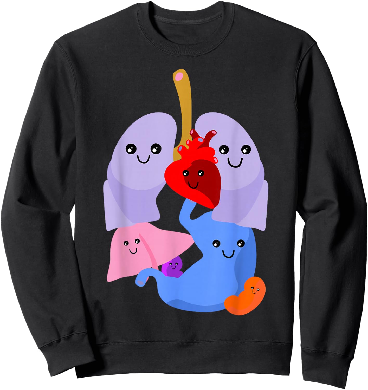 Anatomy Physiology Heart Lungs Vital Organs Illustration Sweatshirt - Sweatshirt | Black