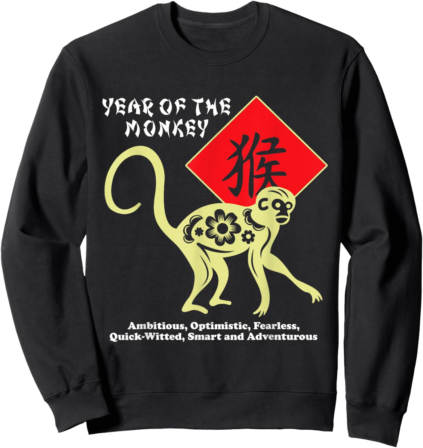 Year of The Monkey Chinese Zodiac Lunar New Year Men Women Sweatshirt - Sweatshirt | Black