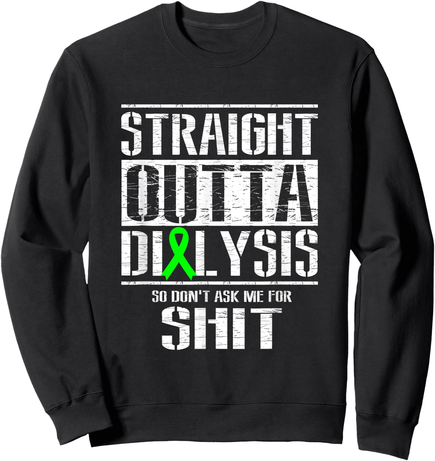 Nierenerkrankung Verhalten Straight Outta Dialysis - Men's Black Cotton 60% Polyester 40% Classic Fit Short Sleeve - Small Sweatshirt - Sweatshirt | Black