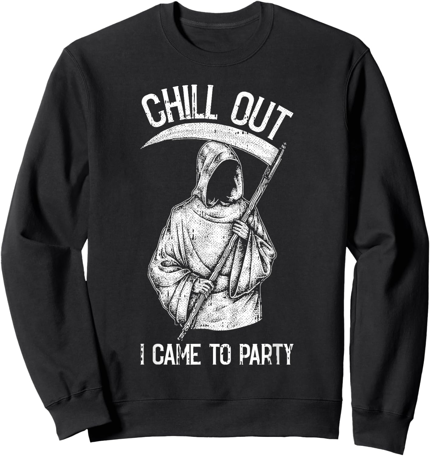 I Came To Party Lazy Halloween Costume Funny Grim Reaper Sweatshirt - Sweatshirt | Black
