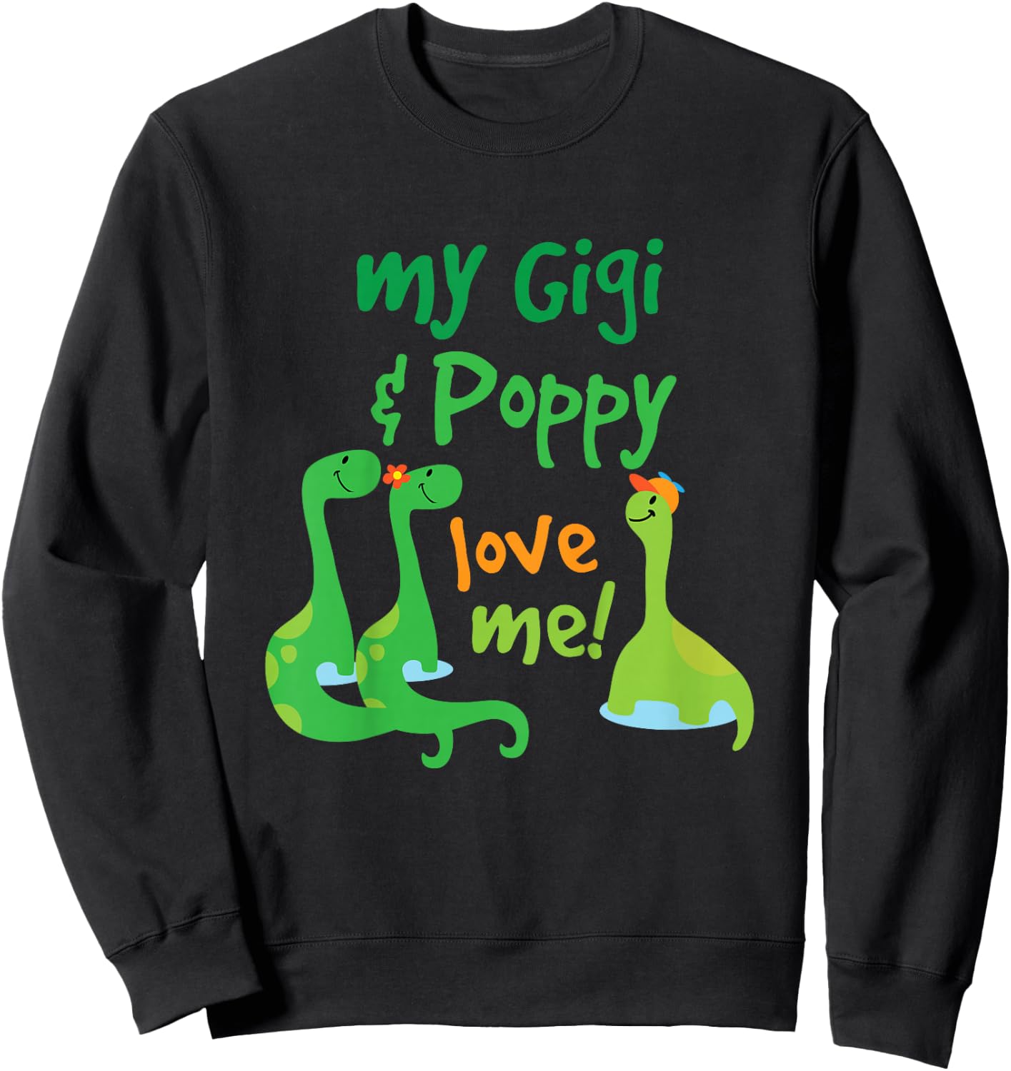 Kids Gigi and Poppy Love Me Grandson Dinosaur Sweatshirt - Sweatshirt | Black