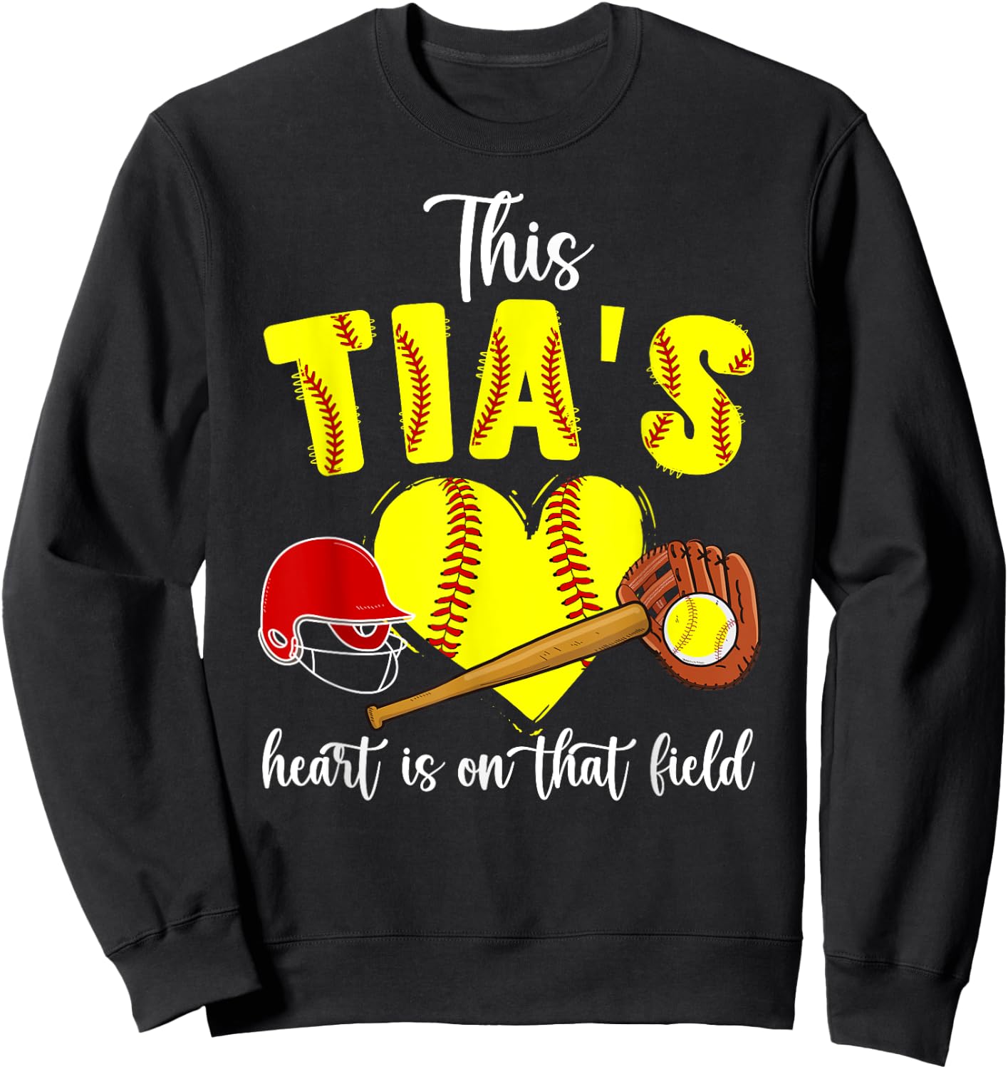 On That Field Softball Tia Of A Softball Player Tia Sweatshirt - Sweatshirt | Black
