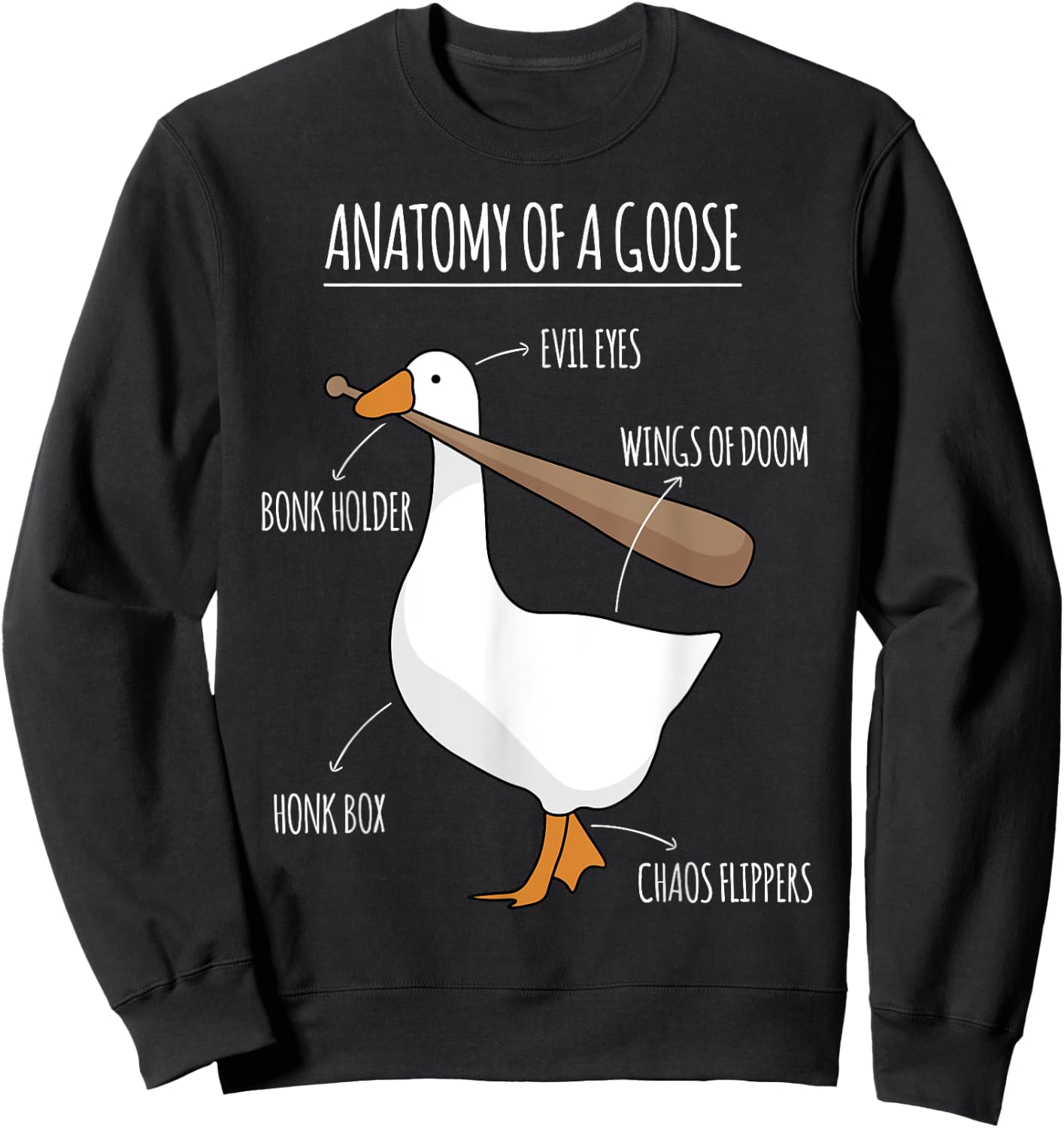 Anatomy of a Goose Meme Sweatshirt - Sweatshirt | Black