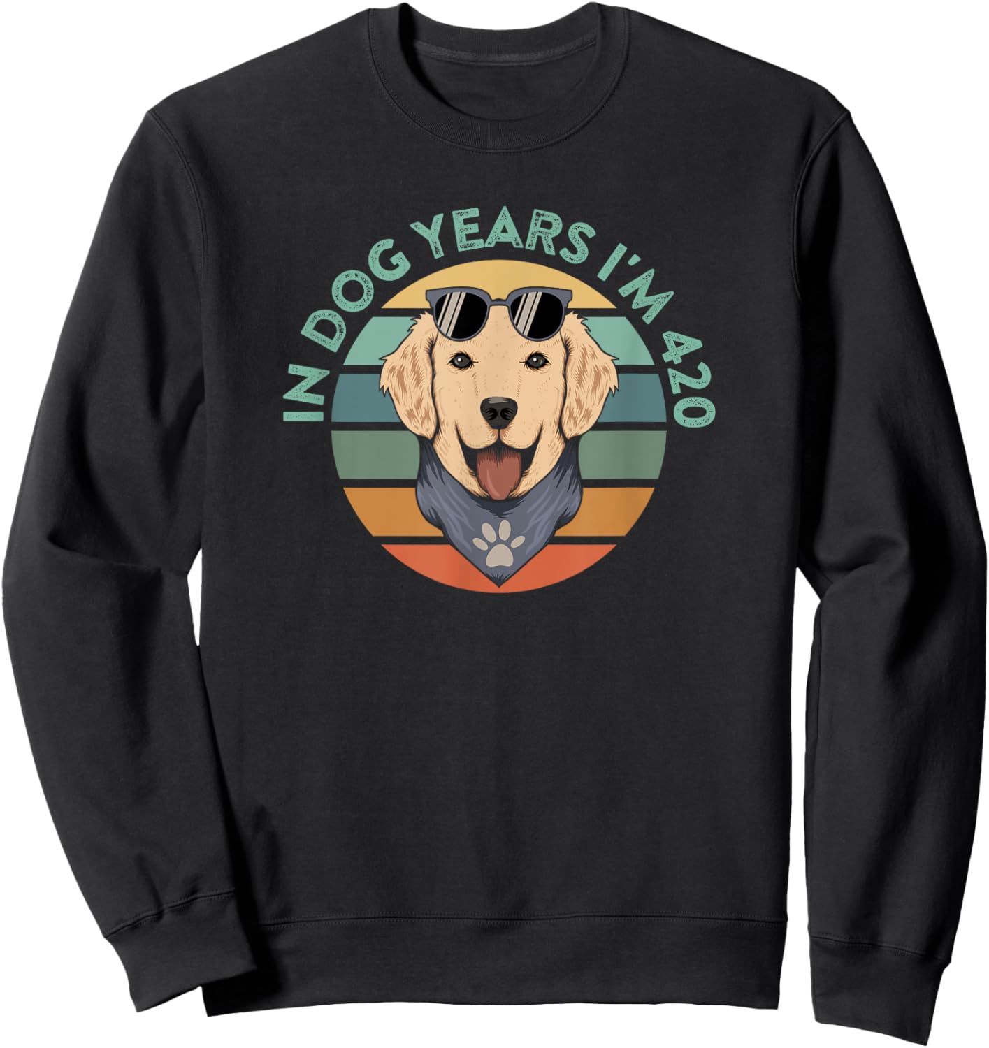 Funny 60th Birthday 420 Weed Quote In Dog Years I'm 420 Men Women Sweatshirt - Sweatshirt | Black