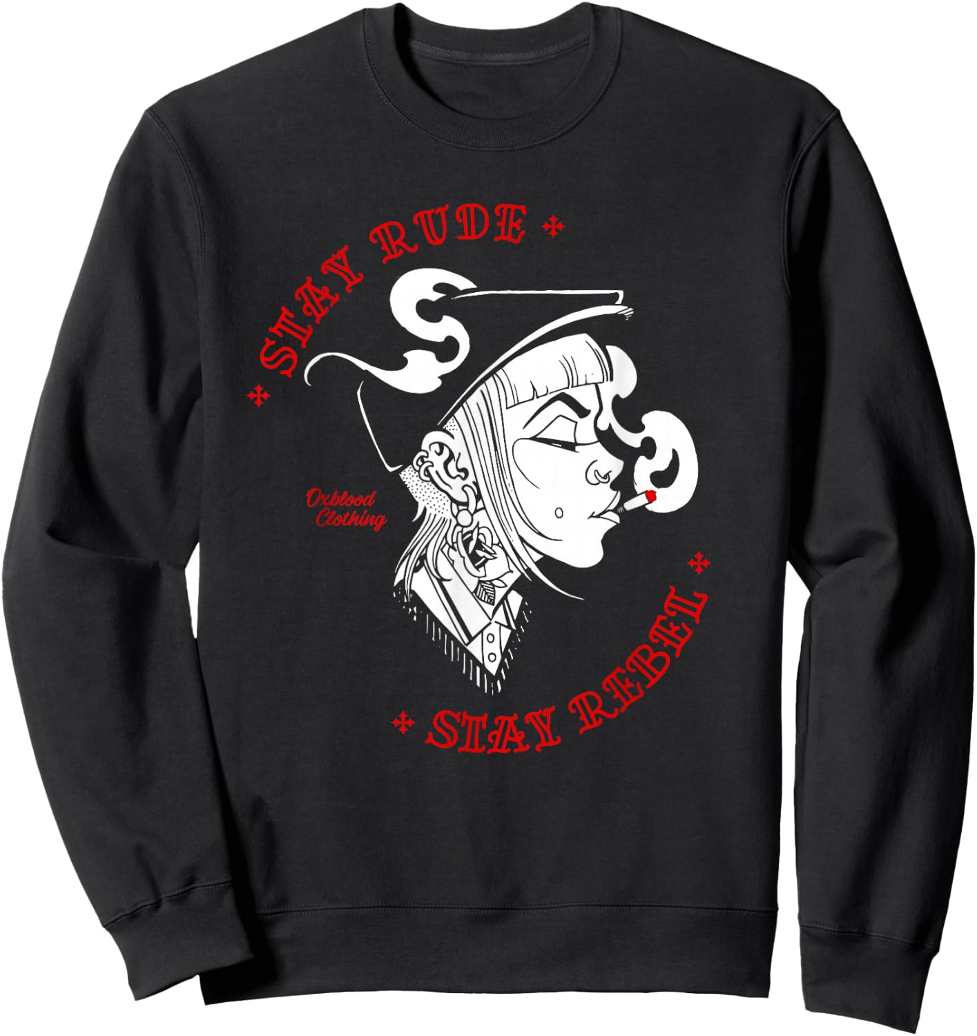 Stay Rude Stay Rebel Skinhead Girl Skinbyrd Ska Punk Sweatshirt - Sweatshirt | Black