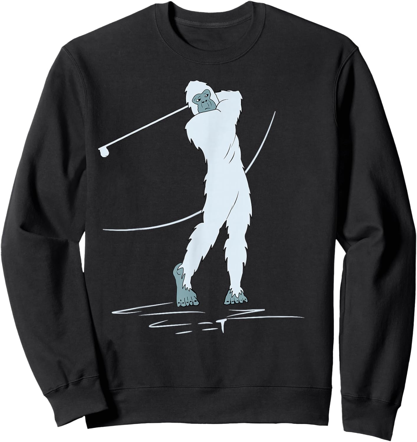 Bigfoot Golf! Funny Sasquatch Playing Golfing Player Yeti Sweatshirt - Sweatshirt | Black